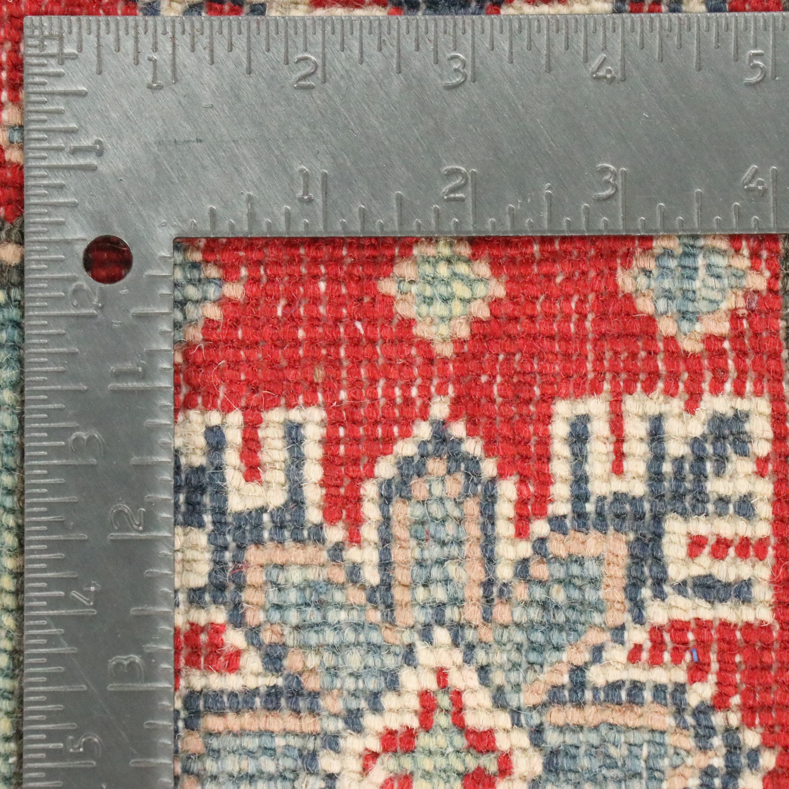 5' x 6'5 Hand-Knotted Pakistani Kazak Area Rug