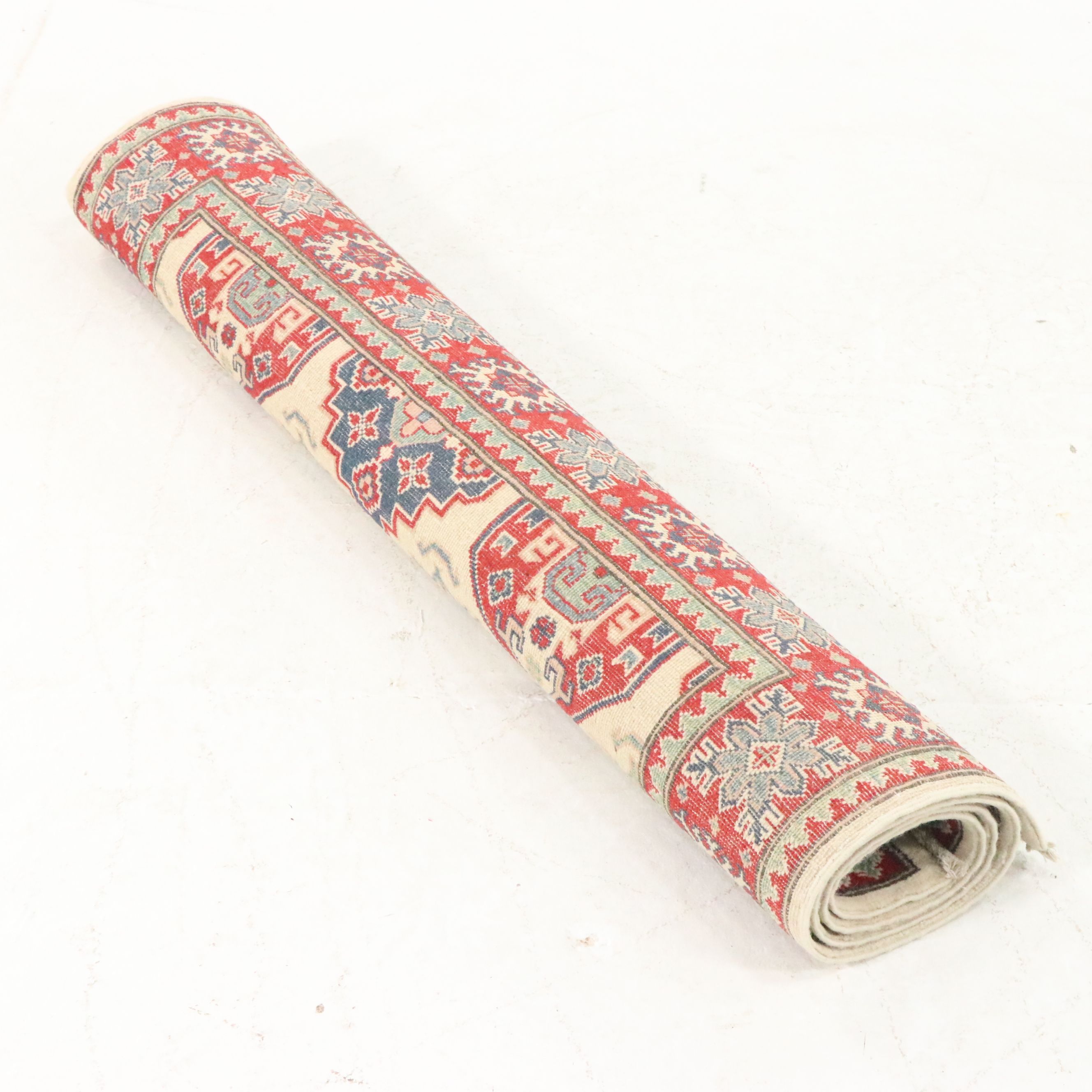 5' x 6'5 Hand-Knotted Pakistani Kazak Area Rug