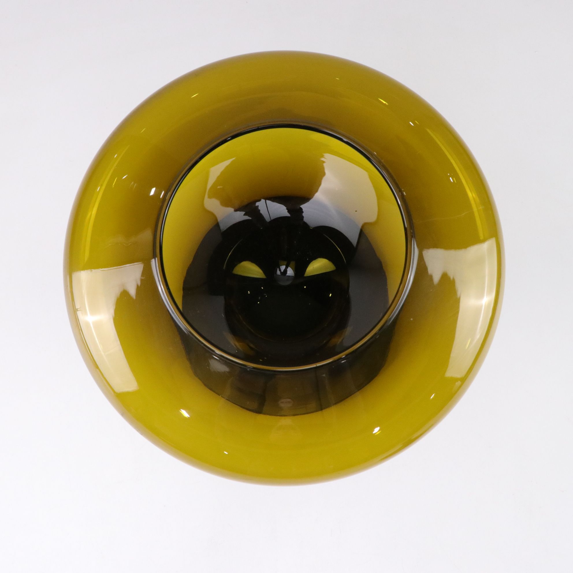 Empoli Style Olive Blown Glass Apothecary Jar