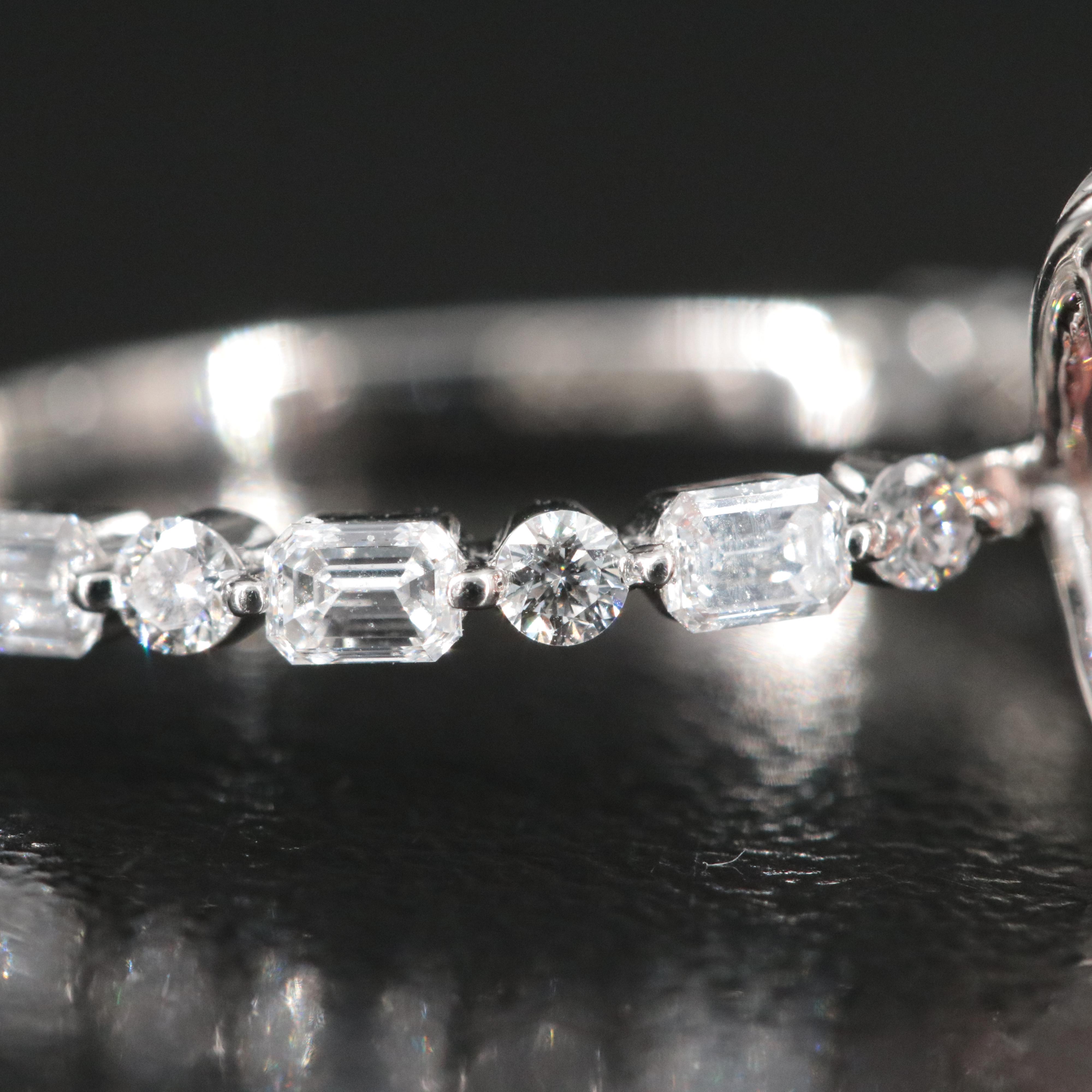 Platinum 3.50 CTW Lab Grown Diamond Ring with Fancy Pink Center and IGI Report