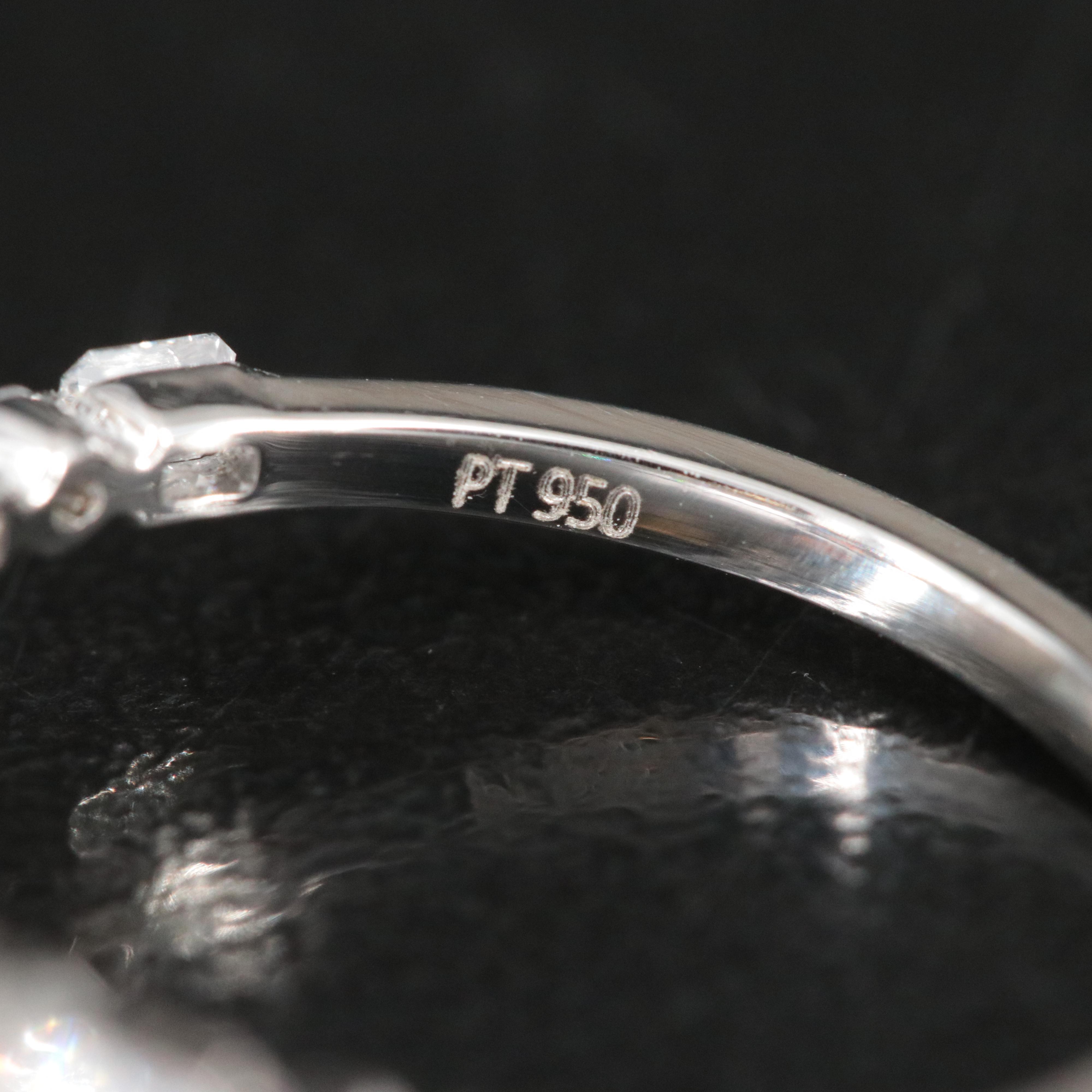 Platinum 3.50 CTW Lab Grown Diamond Ring with Fancy Pink Center and IGI Report