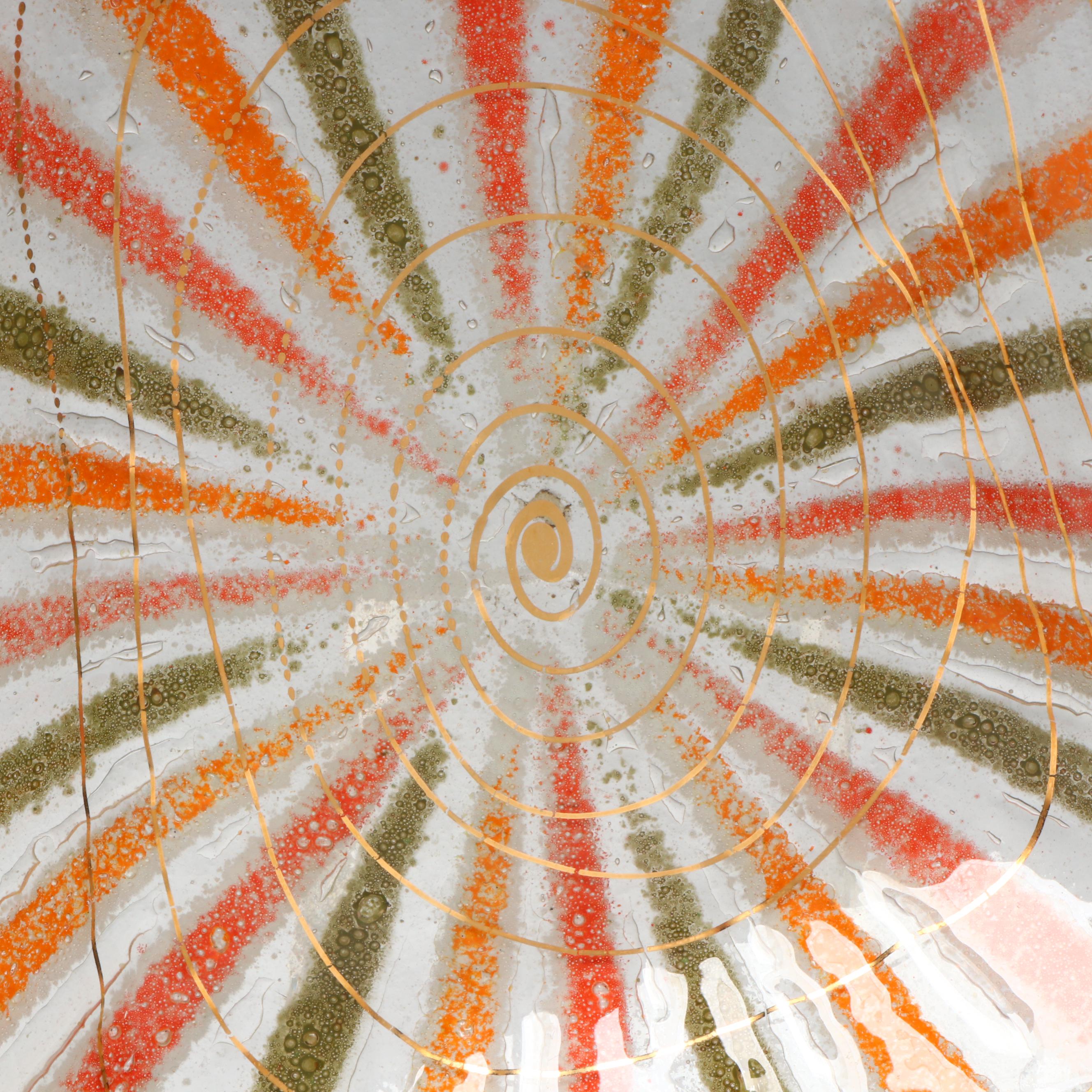 MCM Higgins Fused Glass Trapezoid Bowl