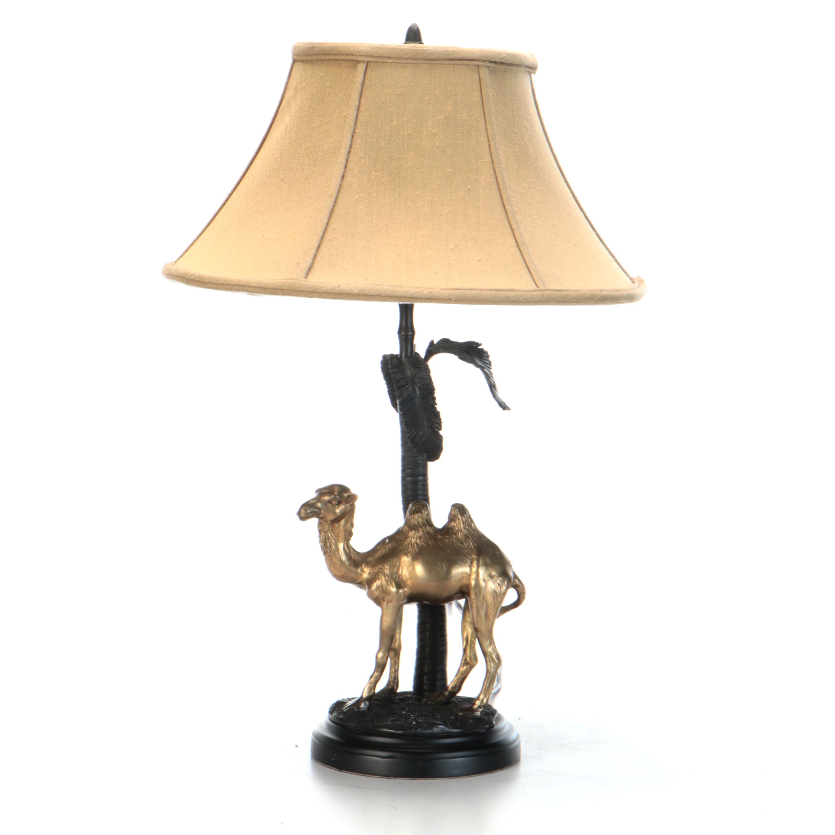 Oriental Accent Brass Camel at Oasis Table Lamp