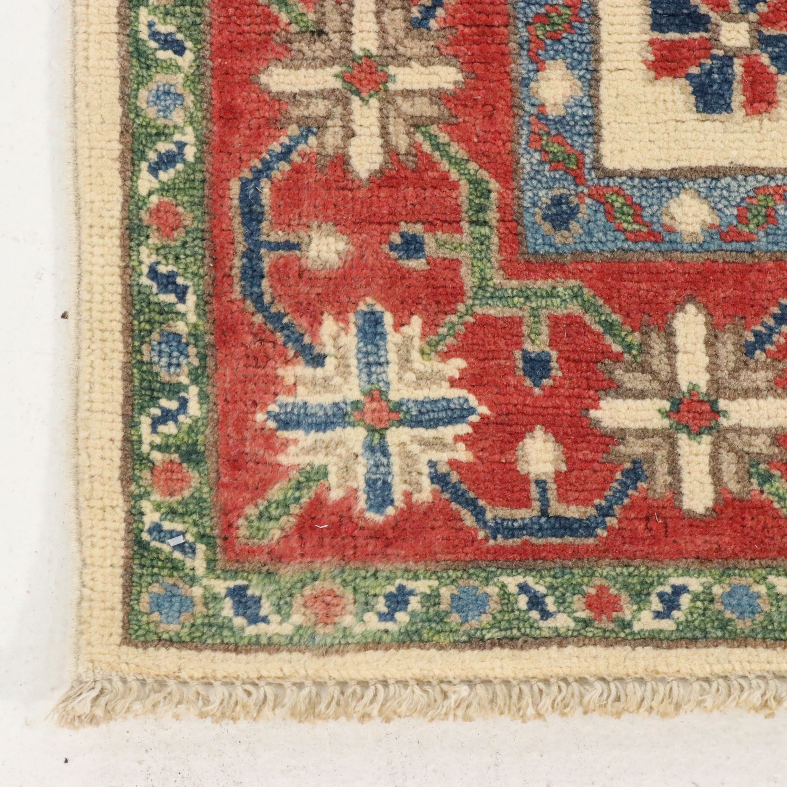 4' x 5'11 Hand-Knotted Pakistani Kazak Area Rug