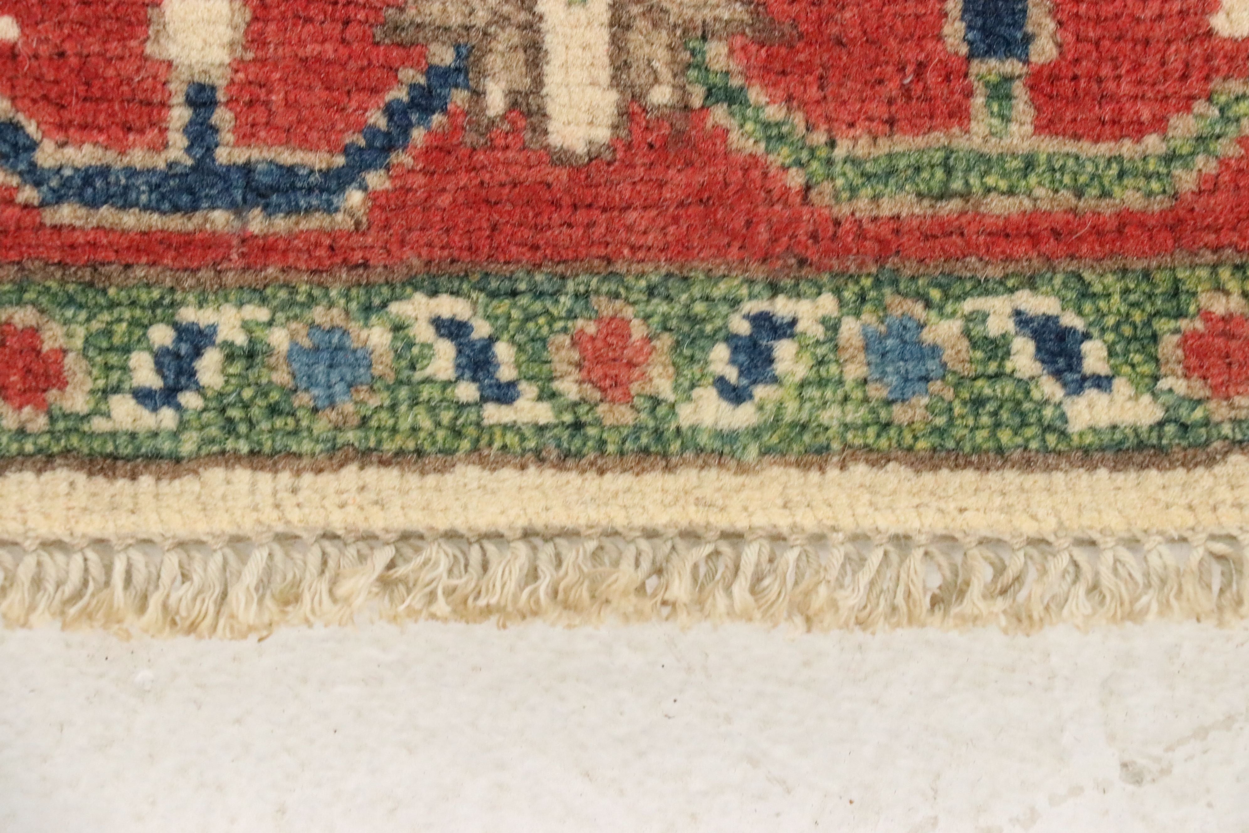 4' x 5'11 Hand-Knotted Pakistani Kazak Area Rug