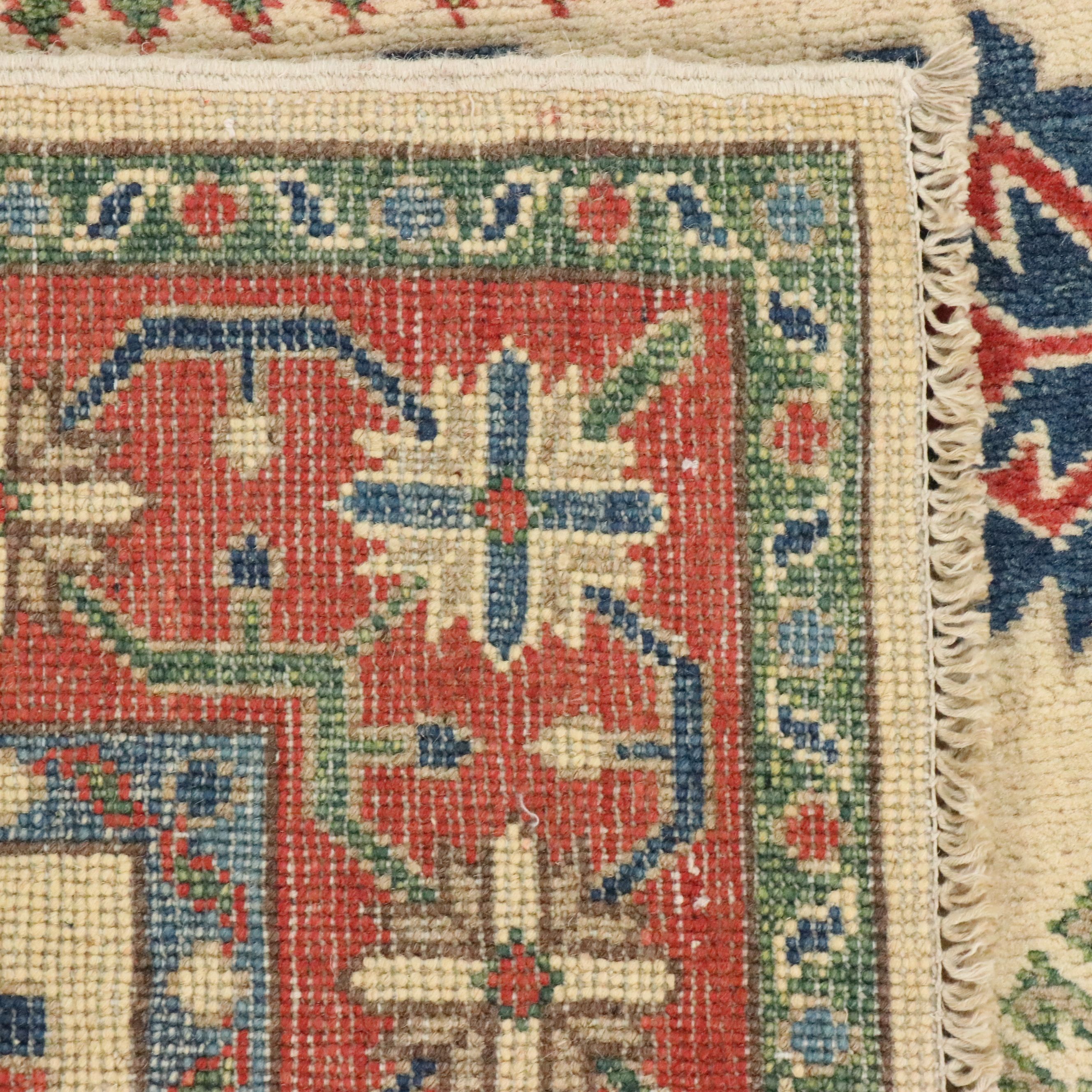 4' x 5'11 Hand-Knotted Pakistani Kazak Area Rug