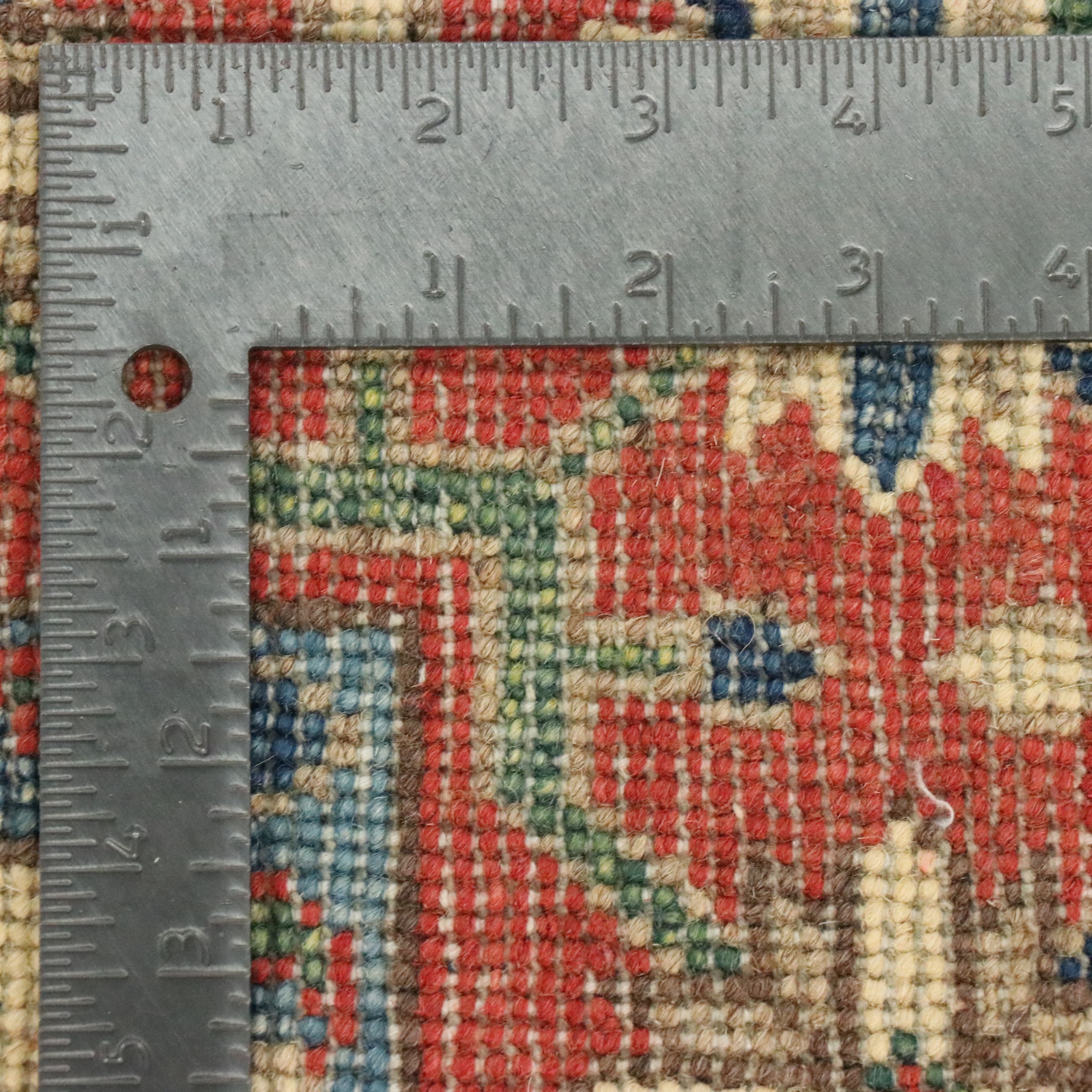 4' x 5'11 Hand-Knotted Pakistani Kazak Area Rug