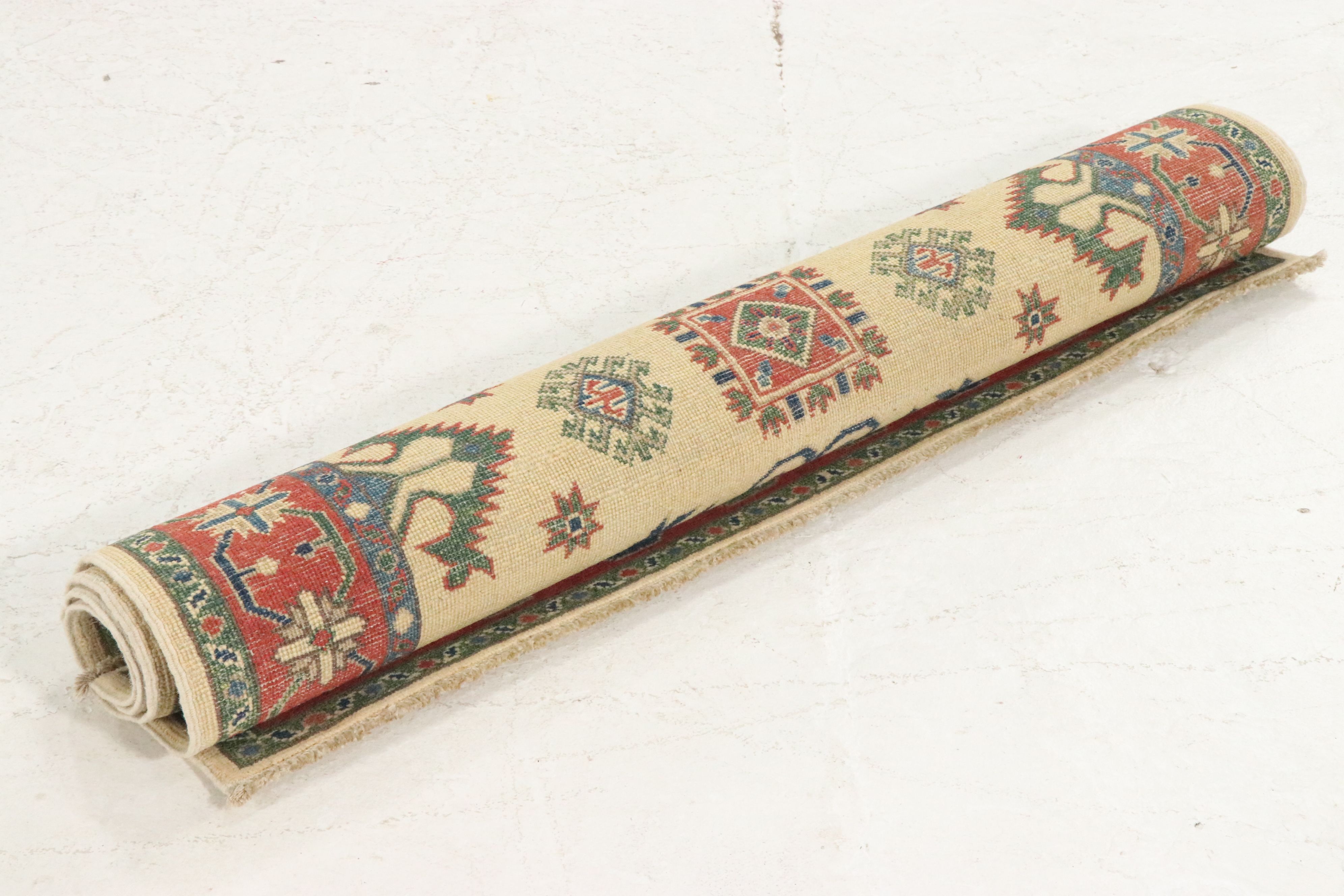 4' x 5'11 Hand-Knotted Pakistani Kazak Area Rug