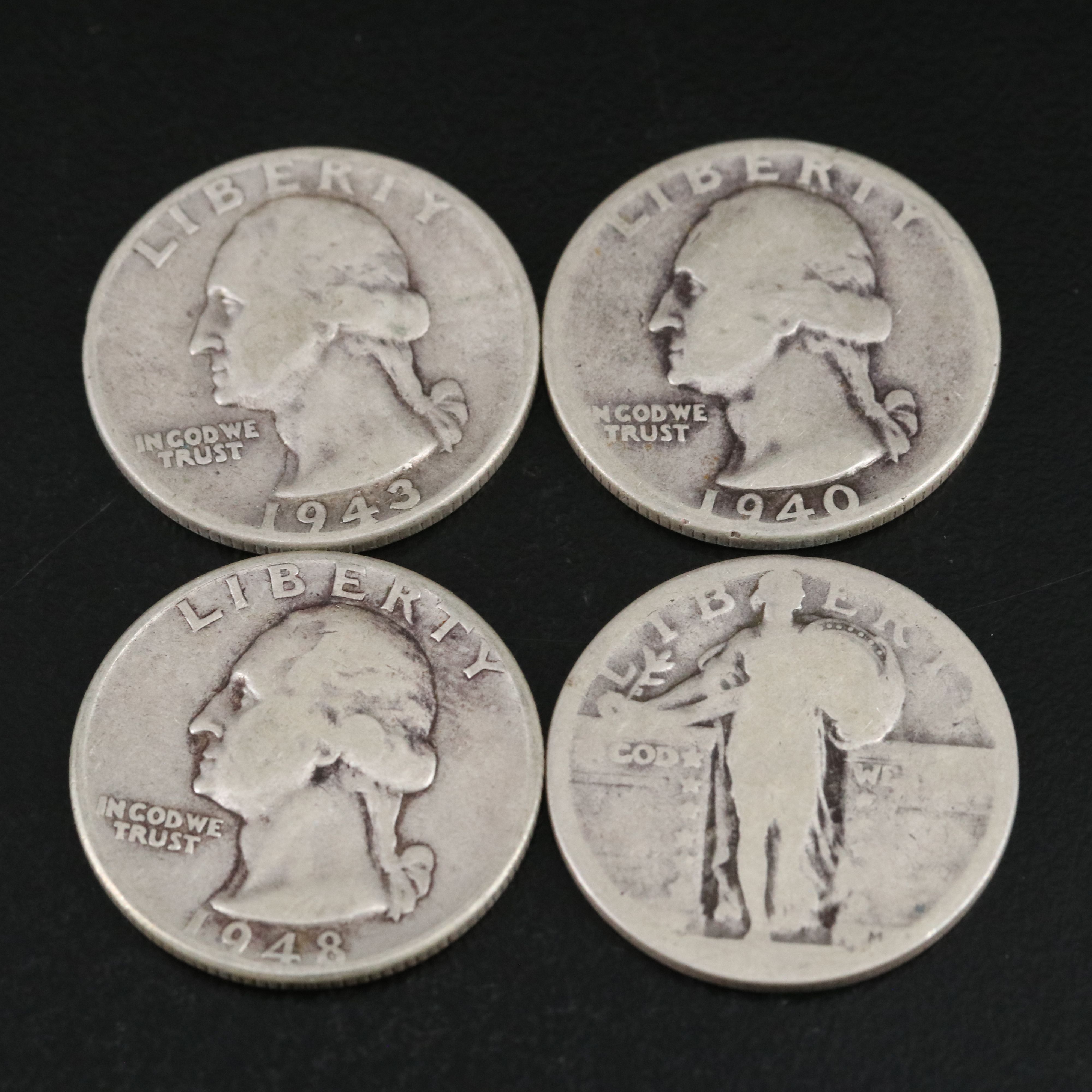 Two Rolls of Forty Washington Silver Quarters