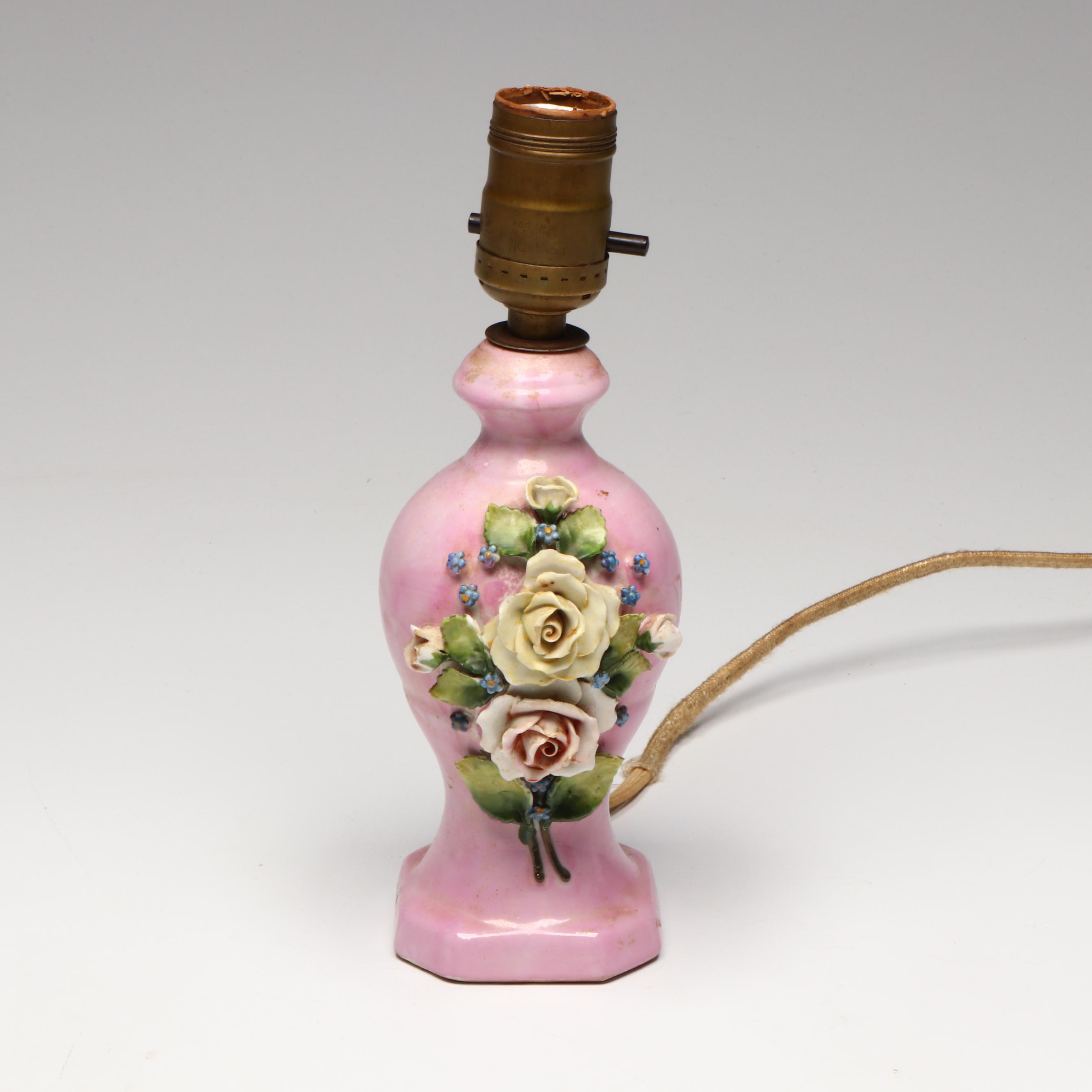 Ceramic Boudoir Lamp with Vanity and Other Decor