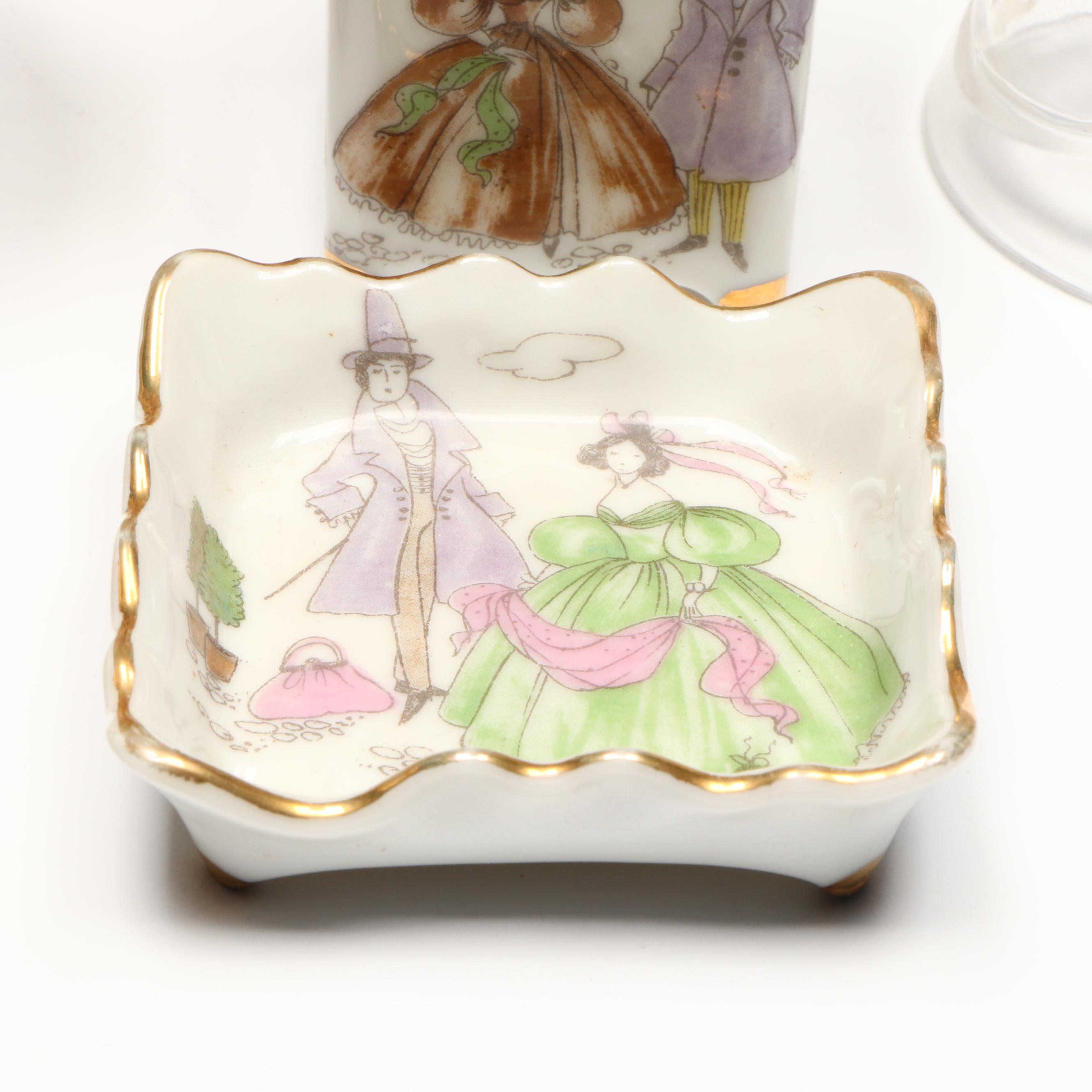 Ceramic Boudoir Lamp with Vanity and Other Decor