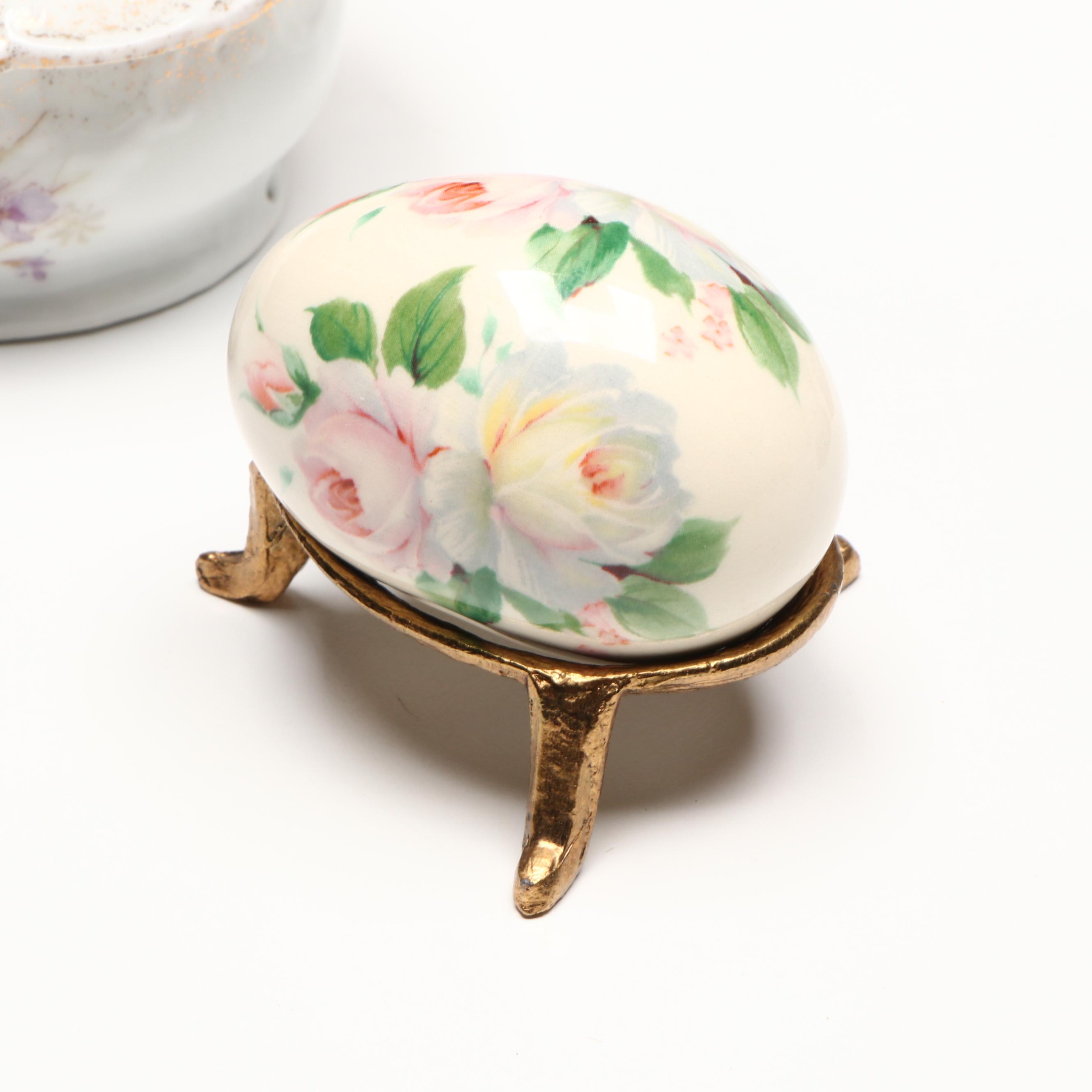 Ceramic Boudoir Lamp with Vanity and Other Decor