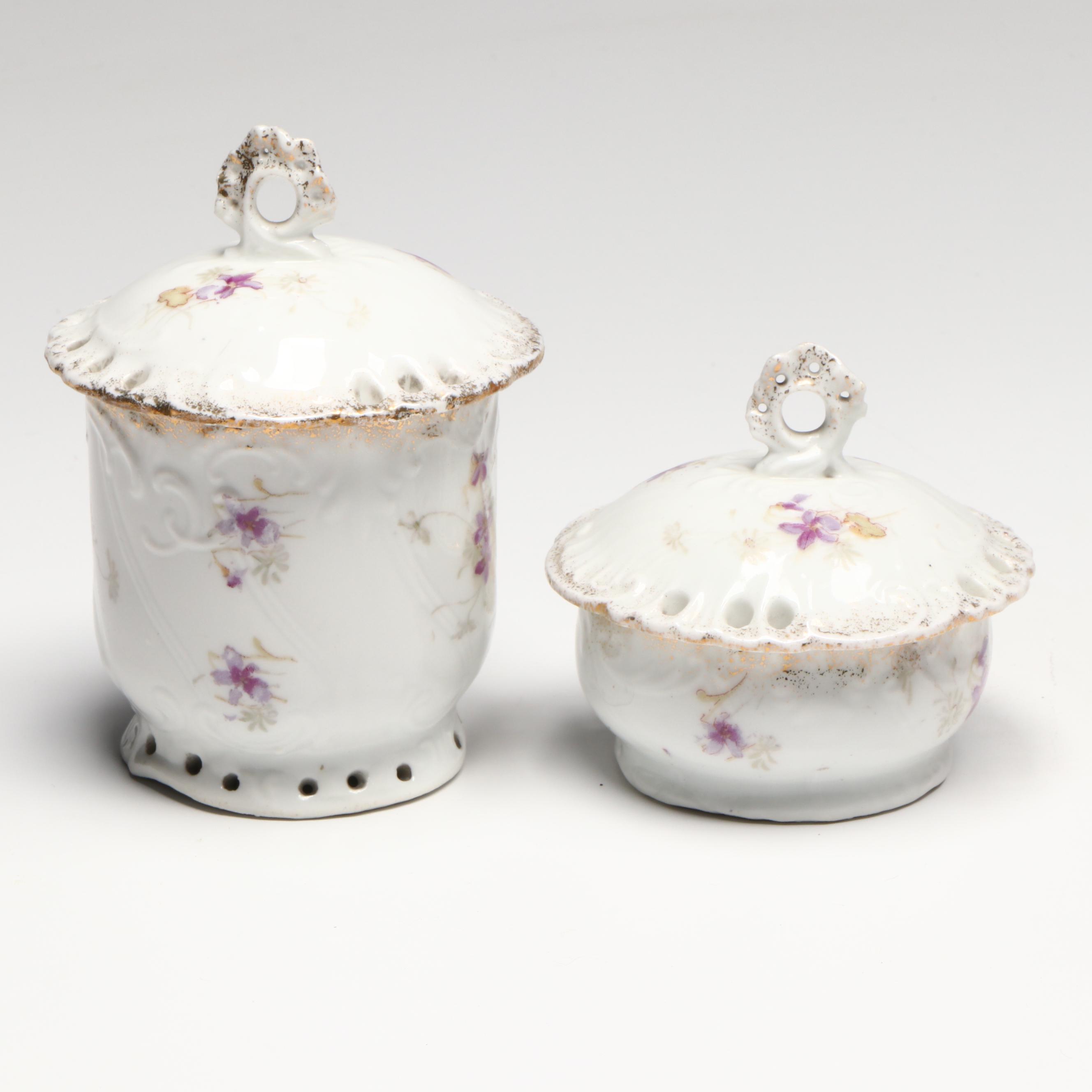 Ceramic Boudoir Lamp with Vanity and Other Decor