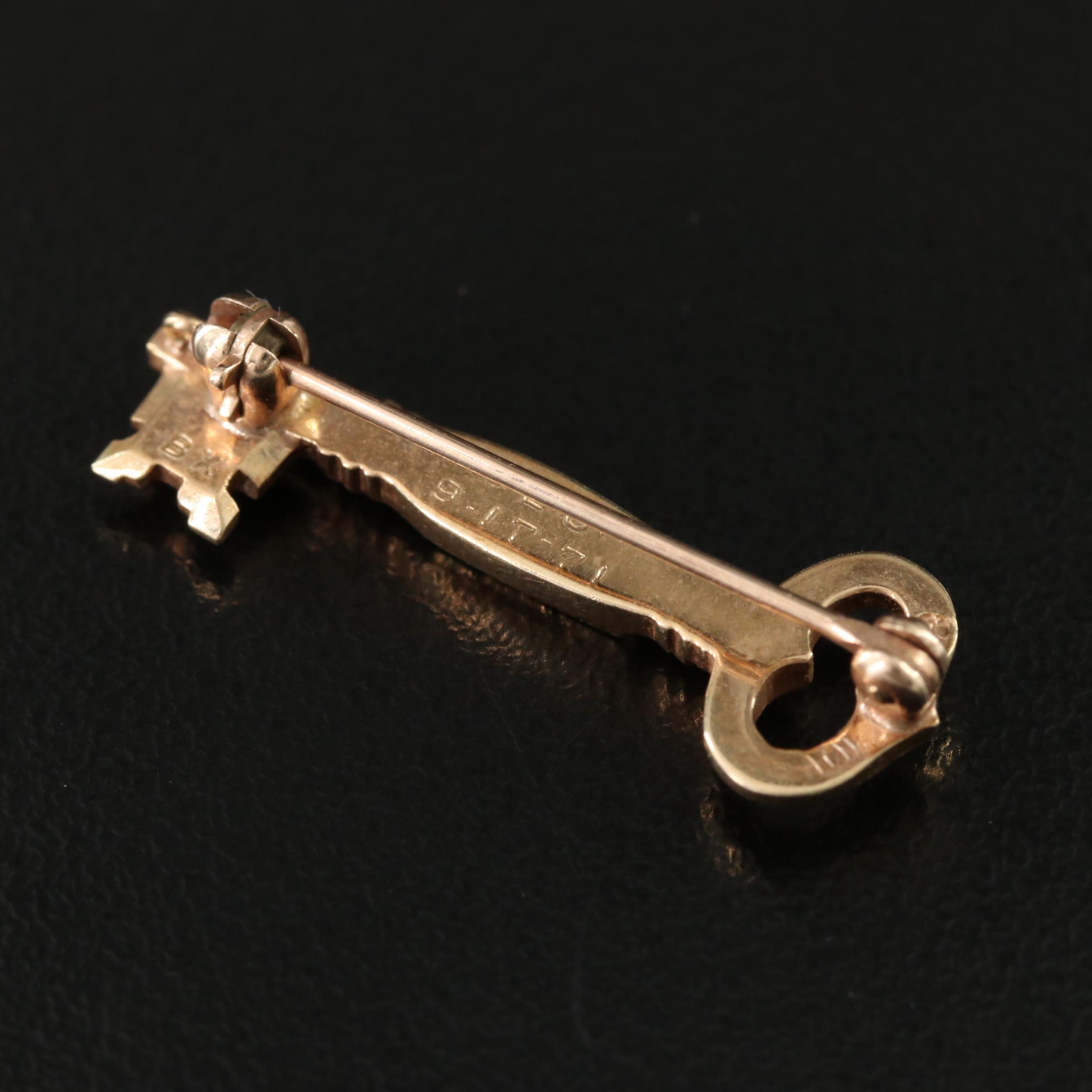 Fraternal 10K Enamel Kappa Kappa Gamma Key Pin