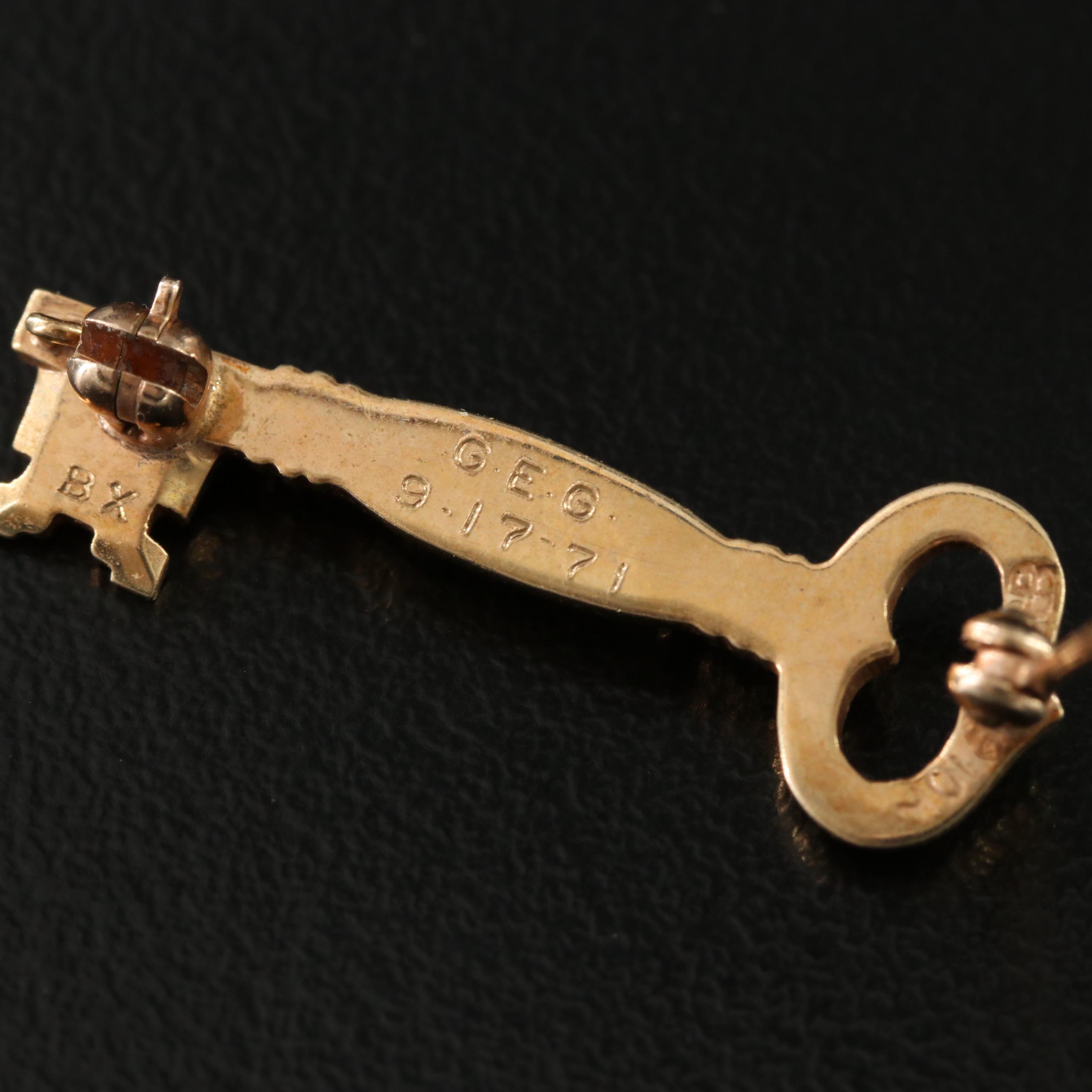 Fraternal 10K Enamel Kappa Kappa Gamma Key Pin