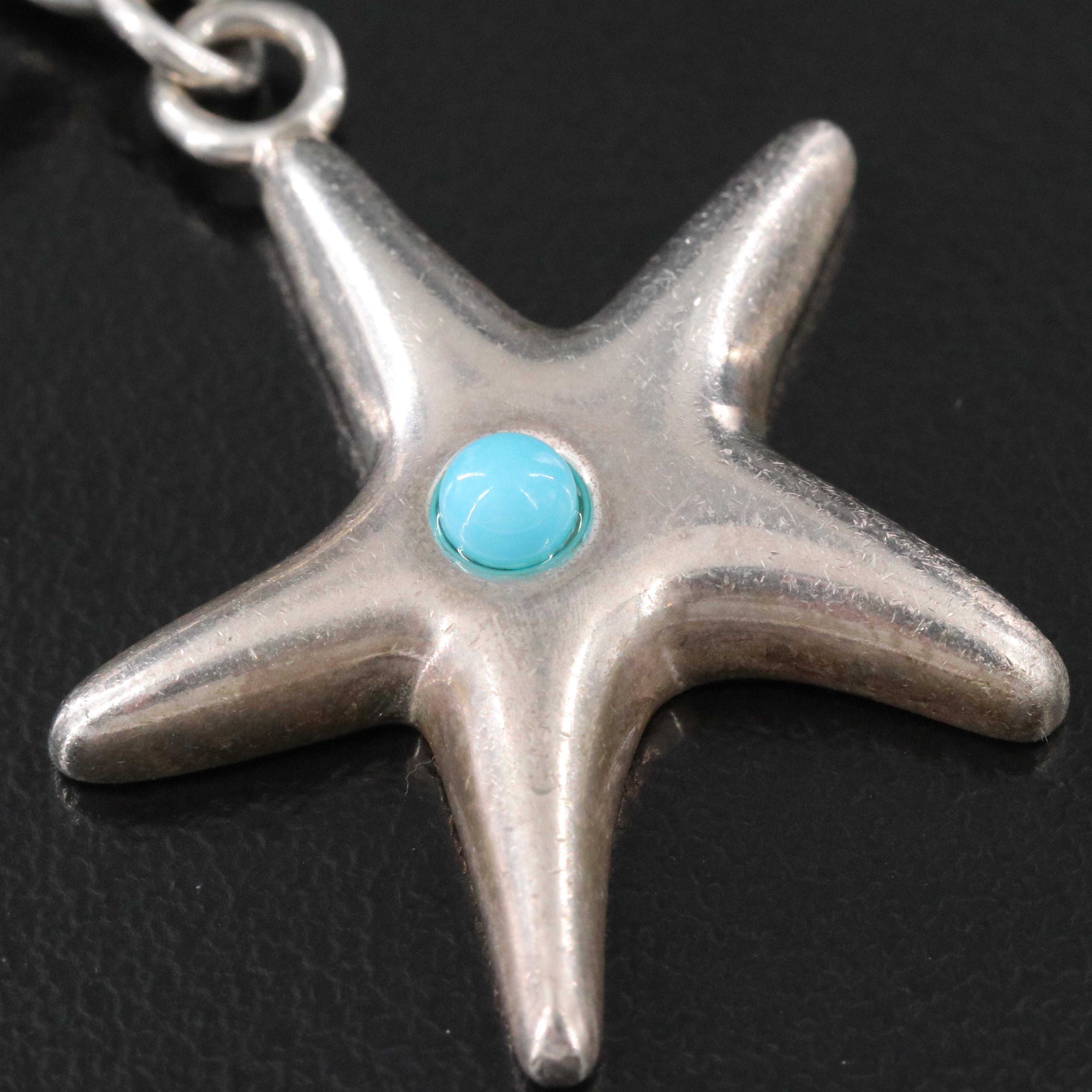 Tiffany & Co. Sterling and Turquoise Starfish Charm Bracelet