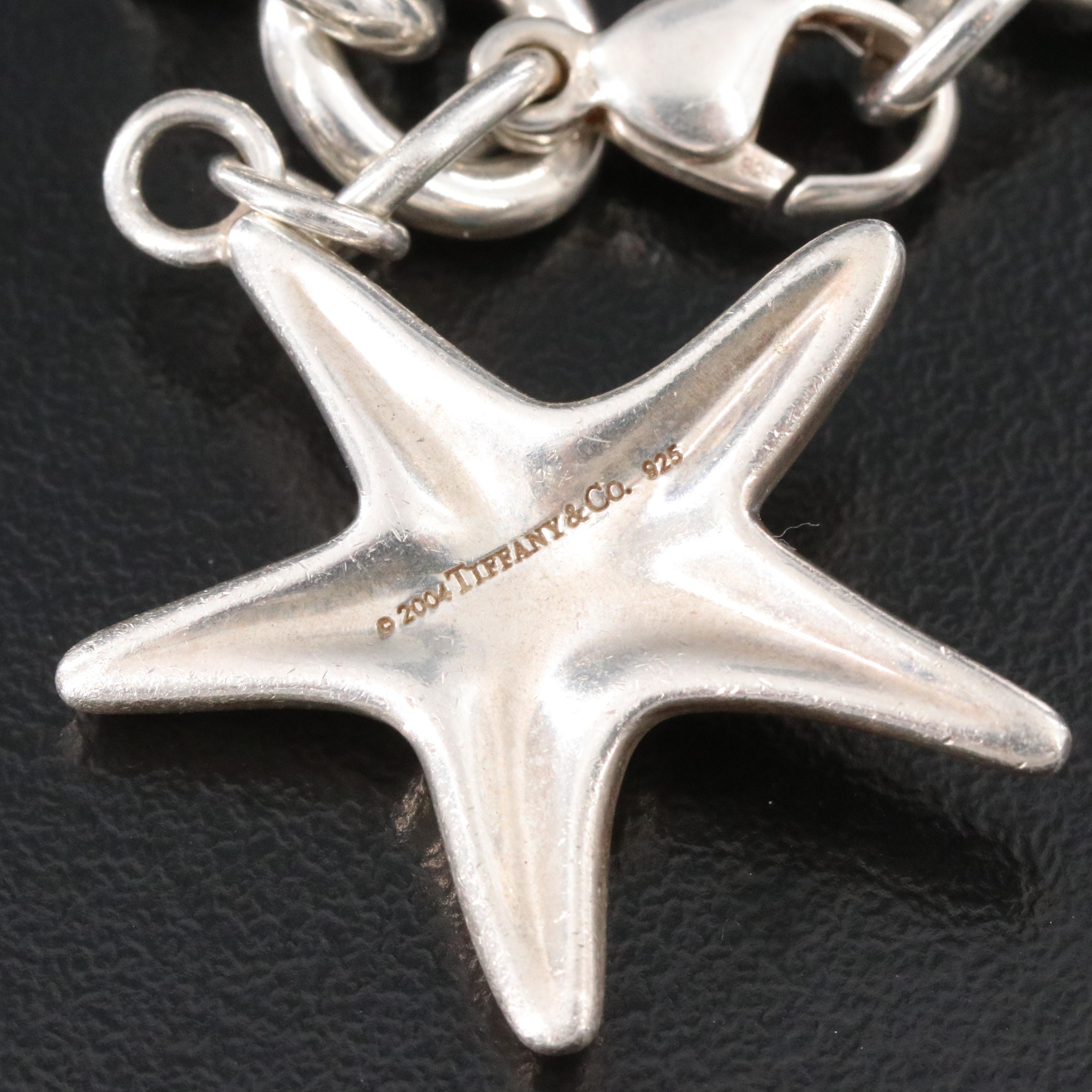 Tiffany & Co. Sterling and Turquoise Starfish Charm Bracelet