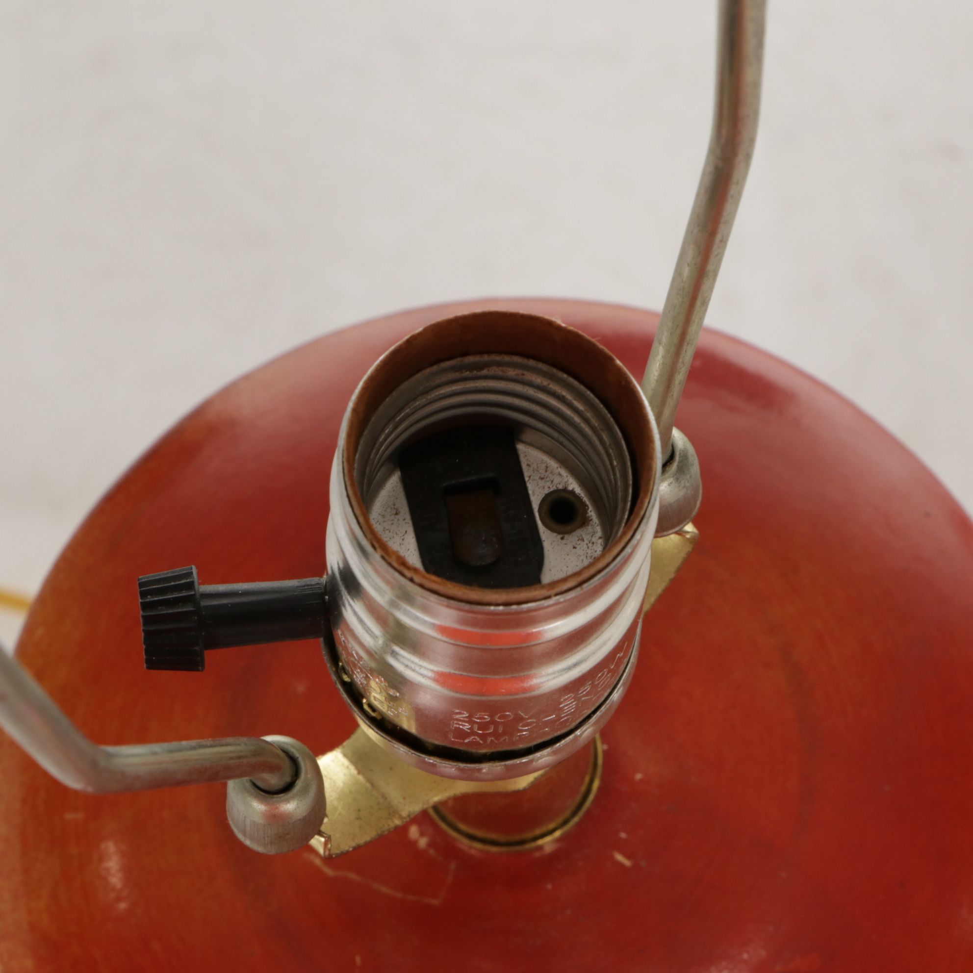 Chinese Hand-Decorated Floral Vase Table Lamp with Beaded Fringe Shade