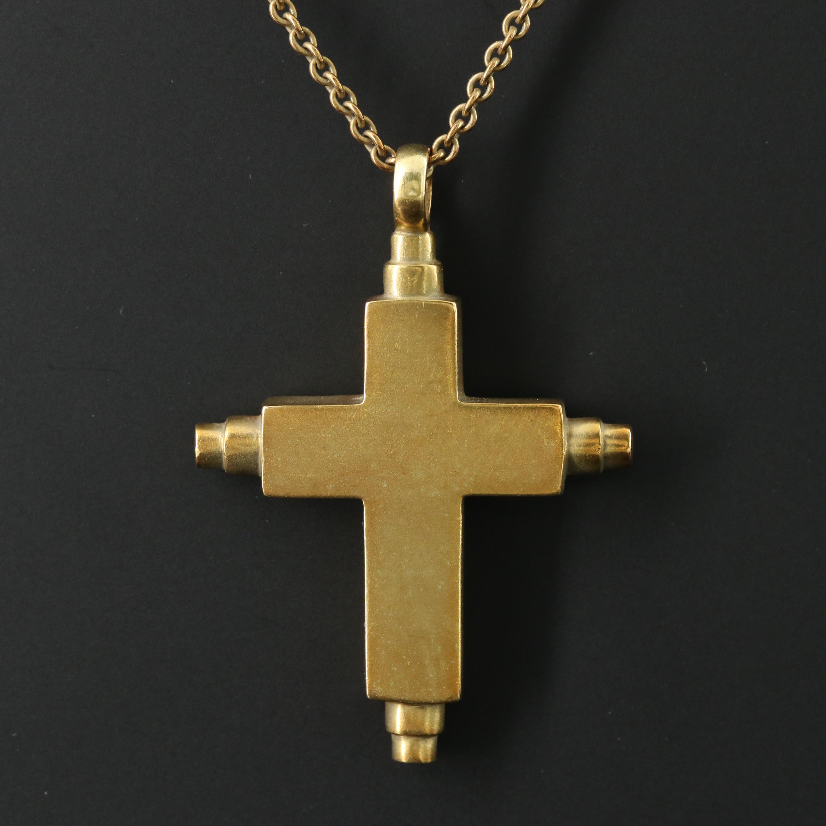 1988 Barry Kieselstein-Cord 18K Cross Pendant Necklace