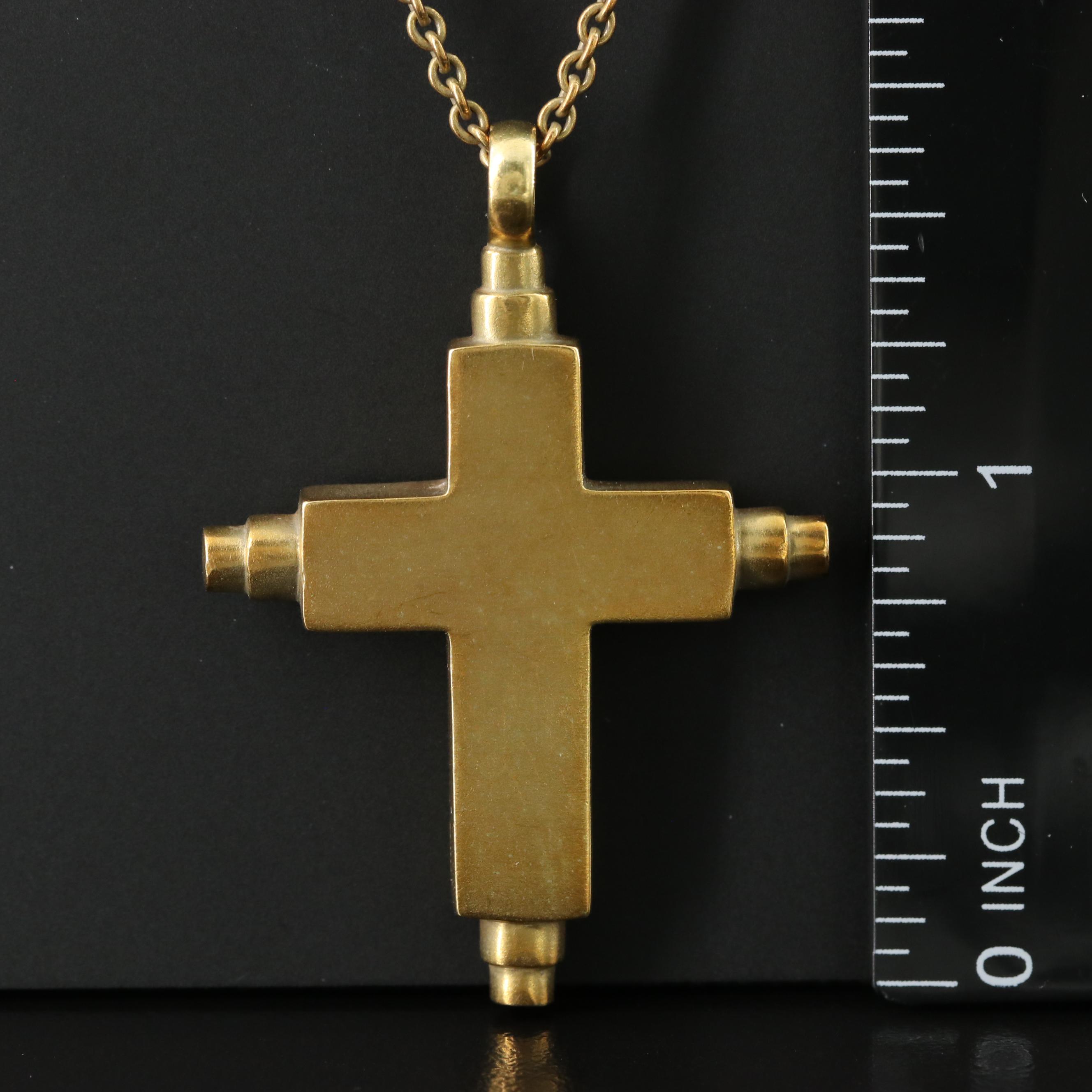 1988 Barry Kieselstein-Cord 18K Cross Pendant Necklace