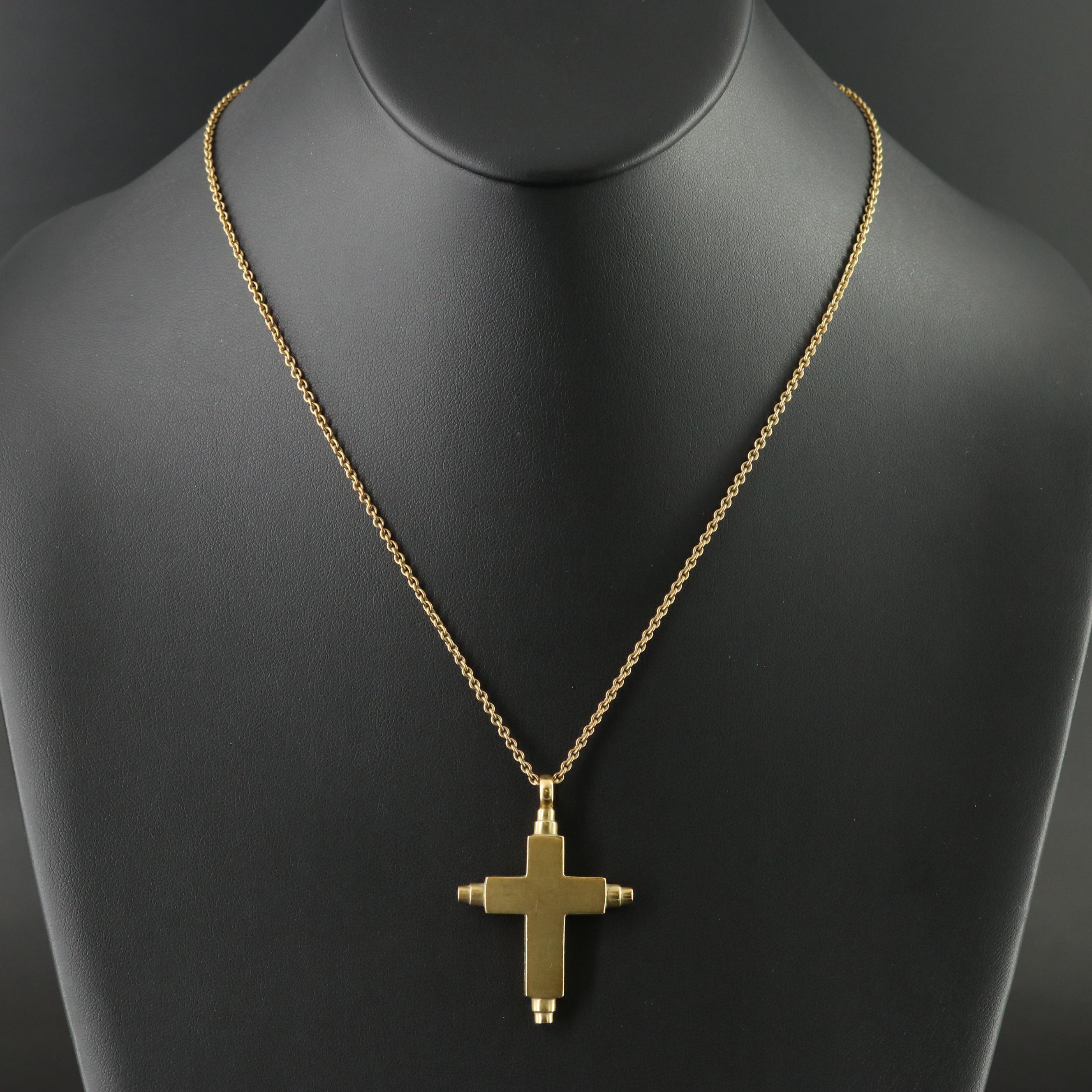 1988 Barry Kieselstein-Cord 18K Cross Pendant Necklace