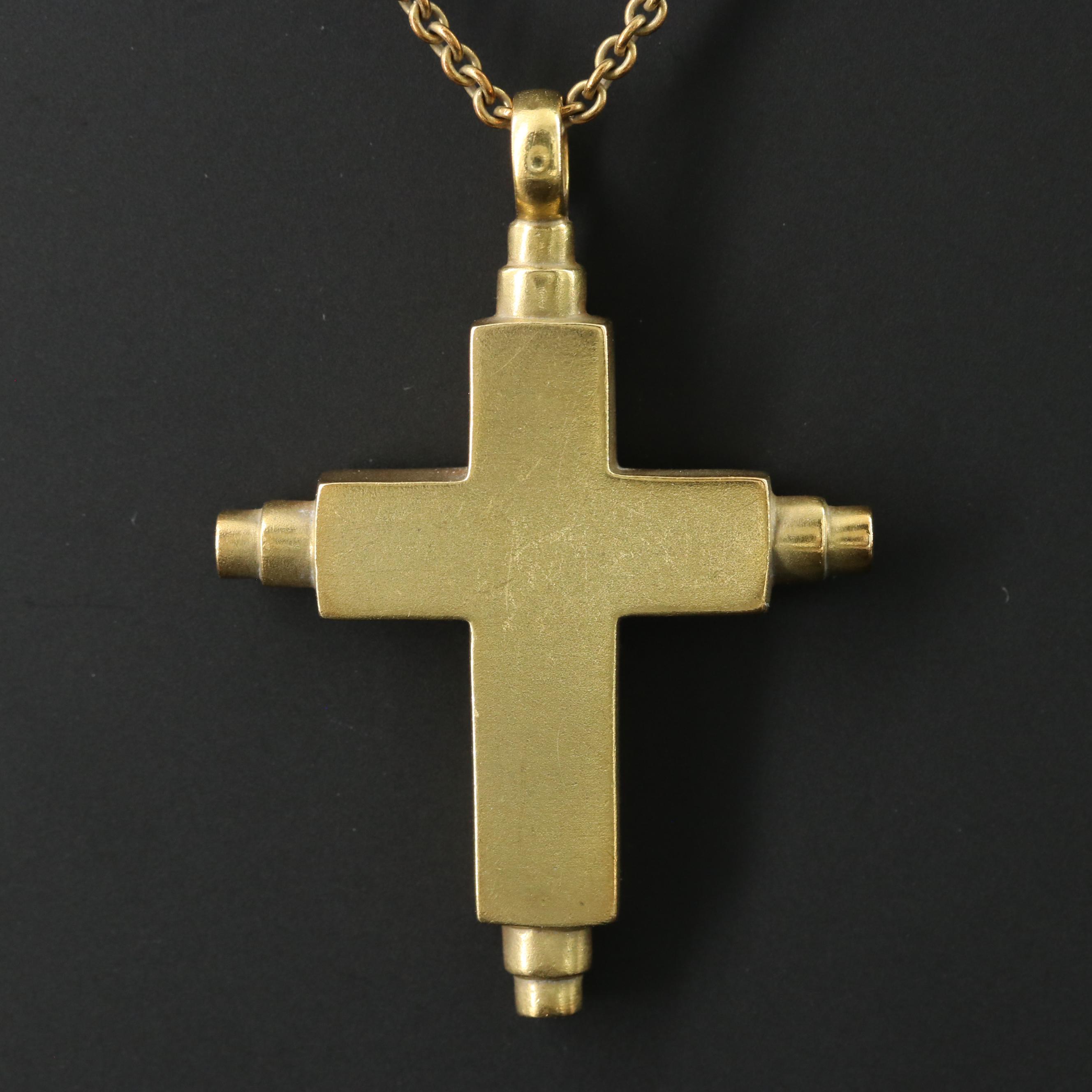 1988 Barry Kieselstein-Cord 18K Cross Pendant Necklace