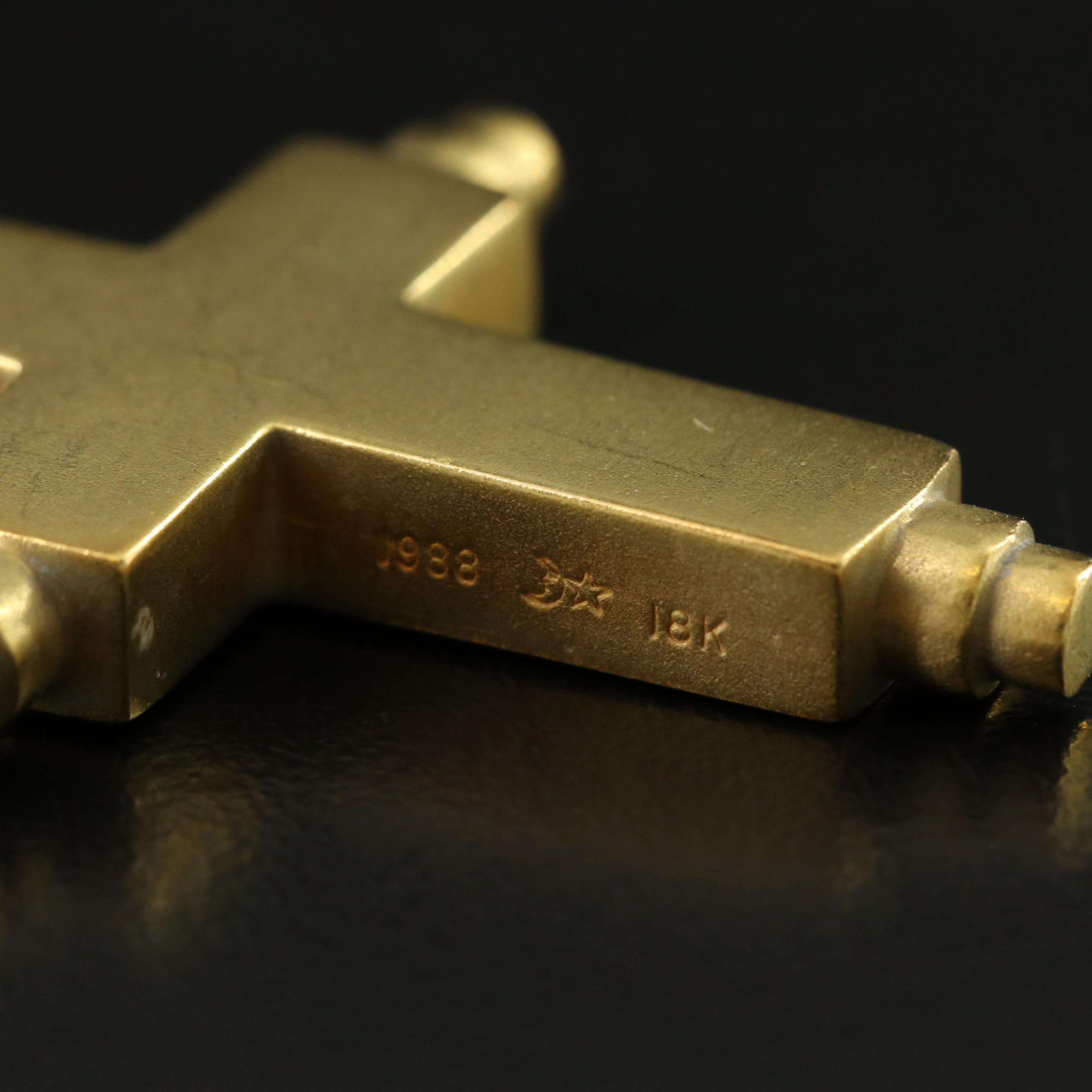 1988 Barry Kieselstein-Cord 18K Cross Pendant Necklace