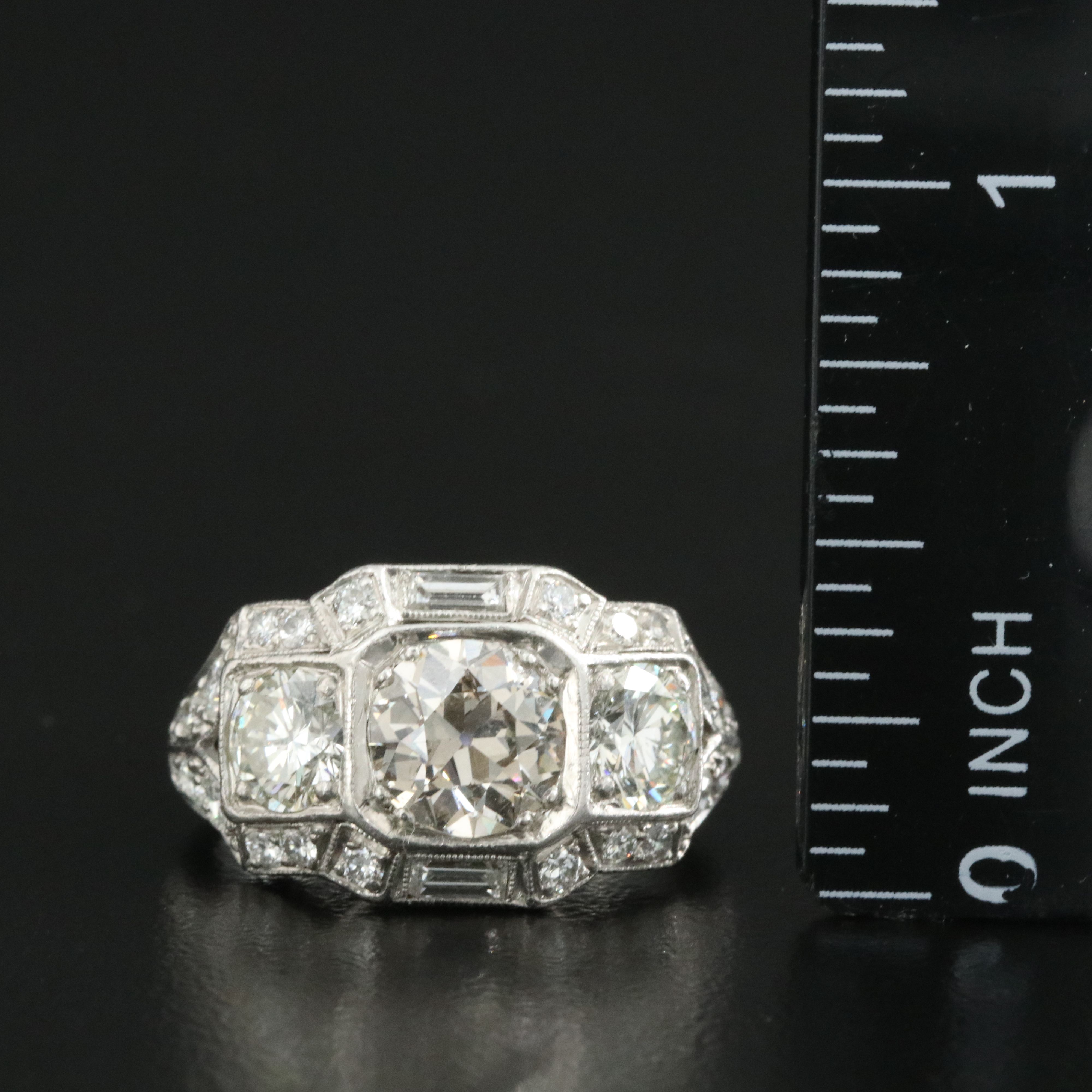 Vintage Platinum 3.03 CTW Diamond Ring