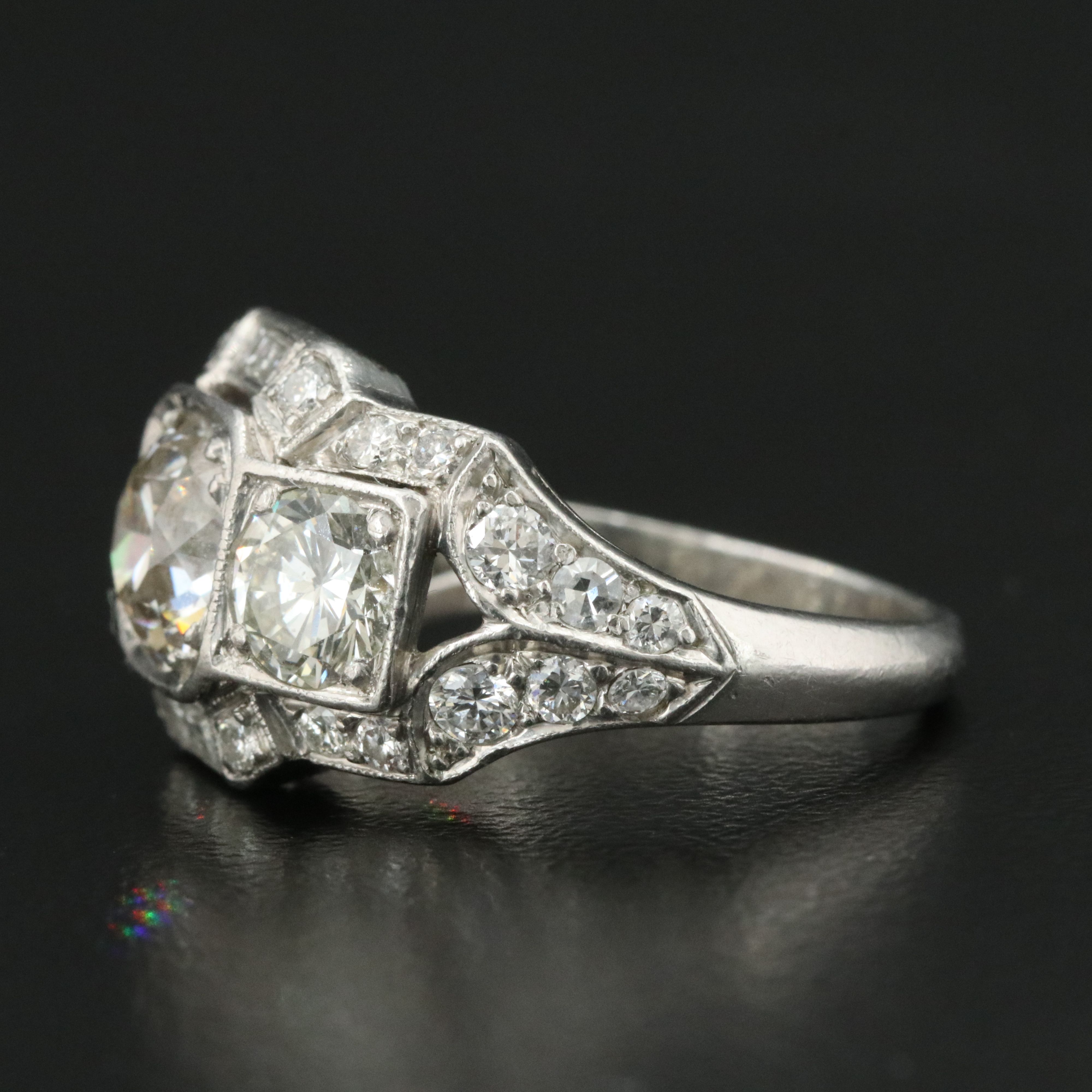 Vintage Platinum 3.03 CTW Diamond Ring