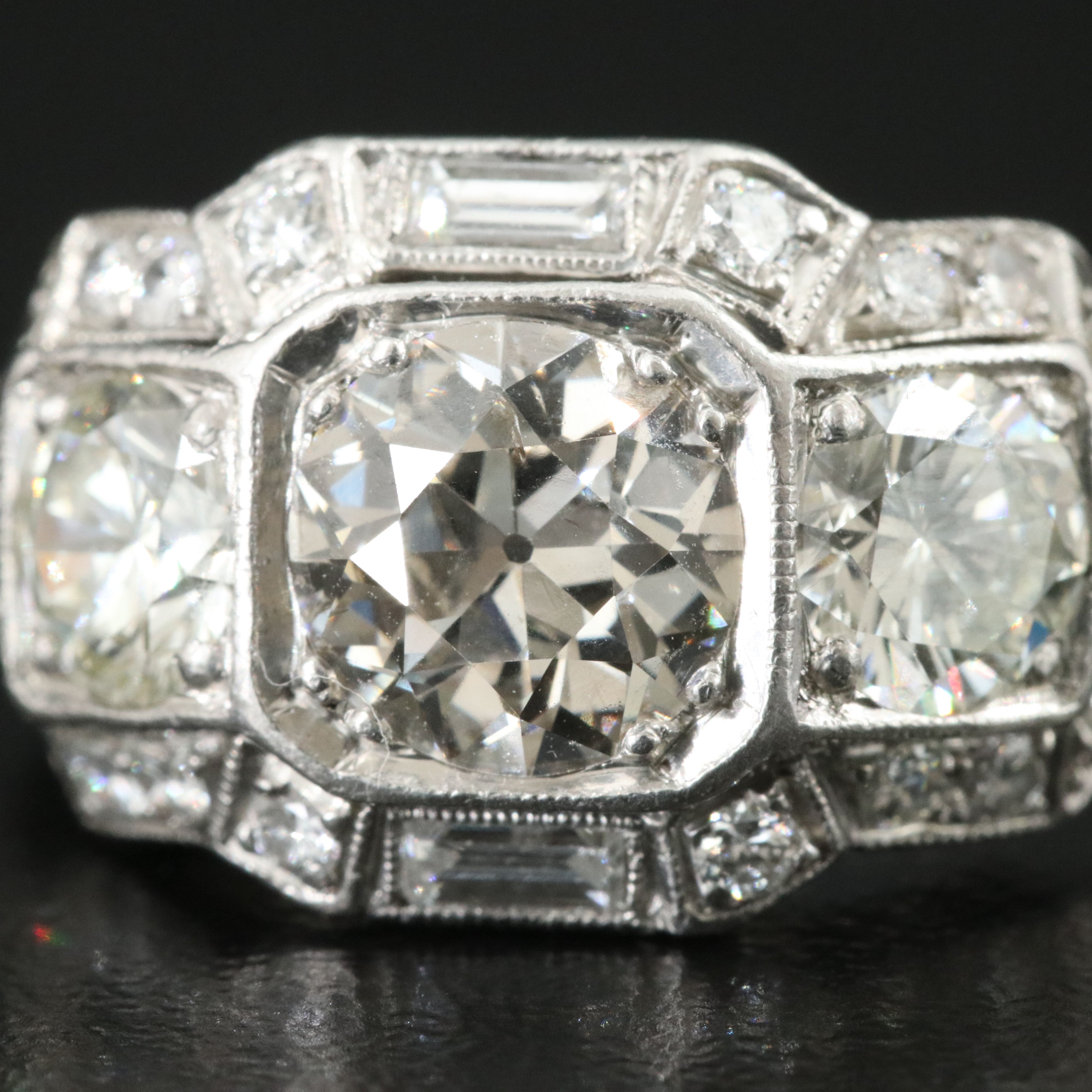 Vintage Platinum 3.03 CTW Diamond Ring