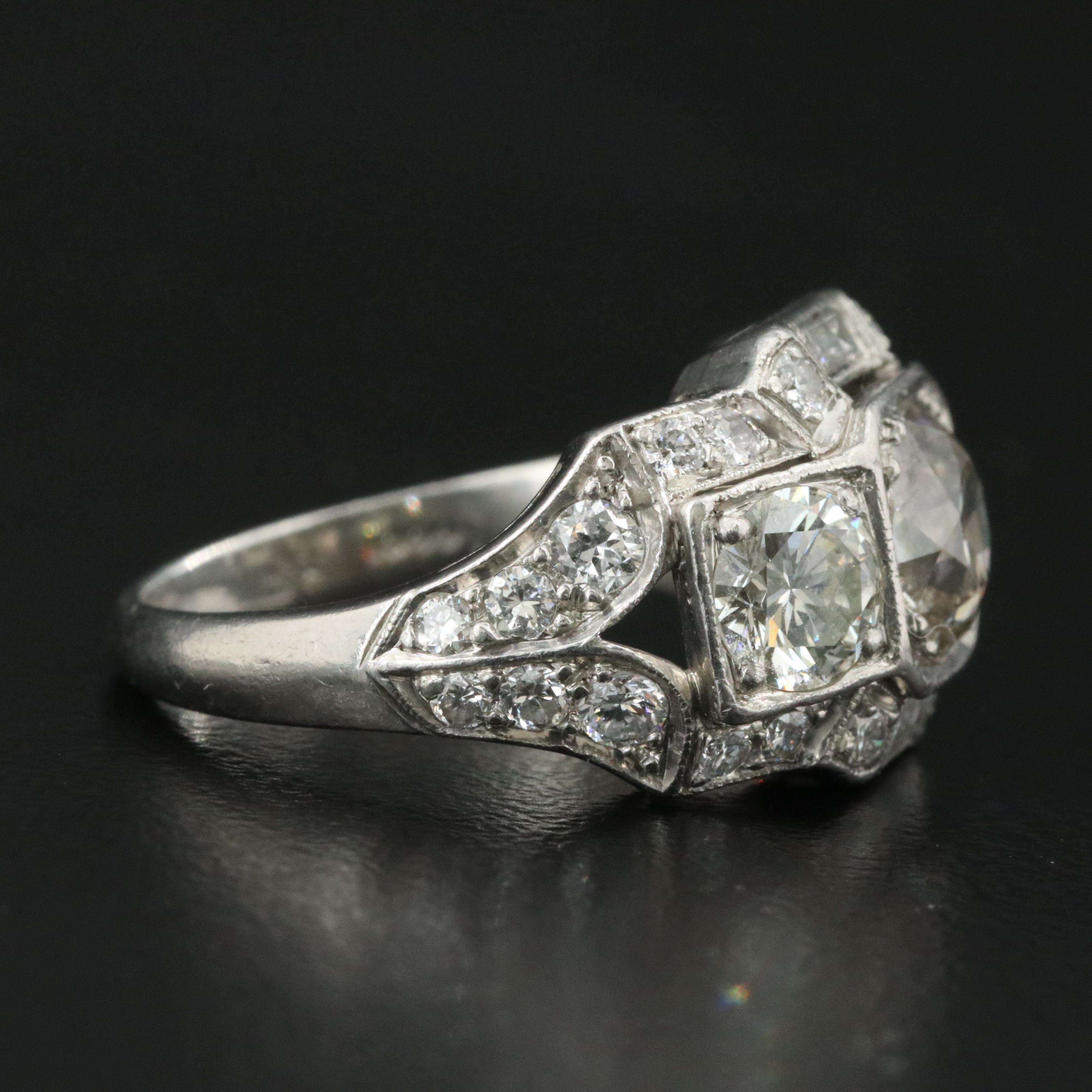 Vintage Platinum 3.03 CTW Diamond Ring