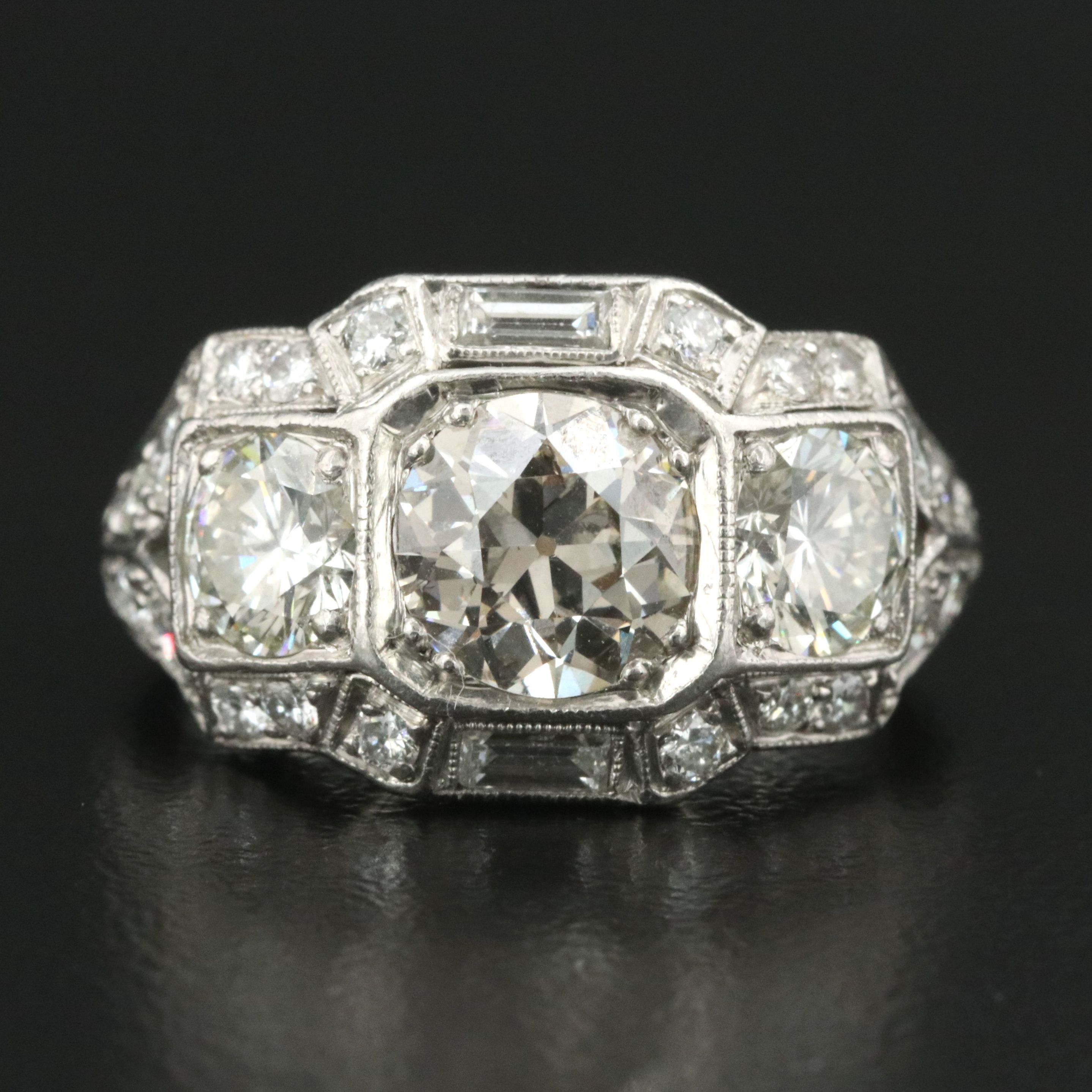 Vintage Platinum 3.03 CTW Diamond Ring