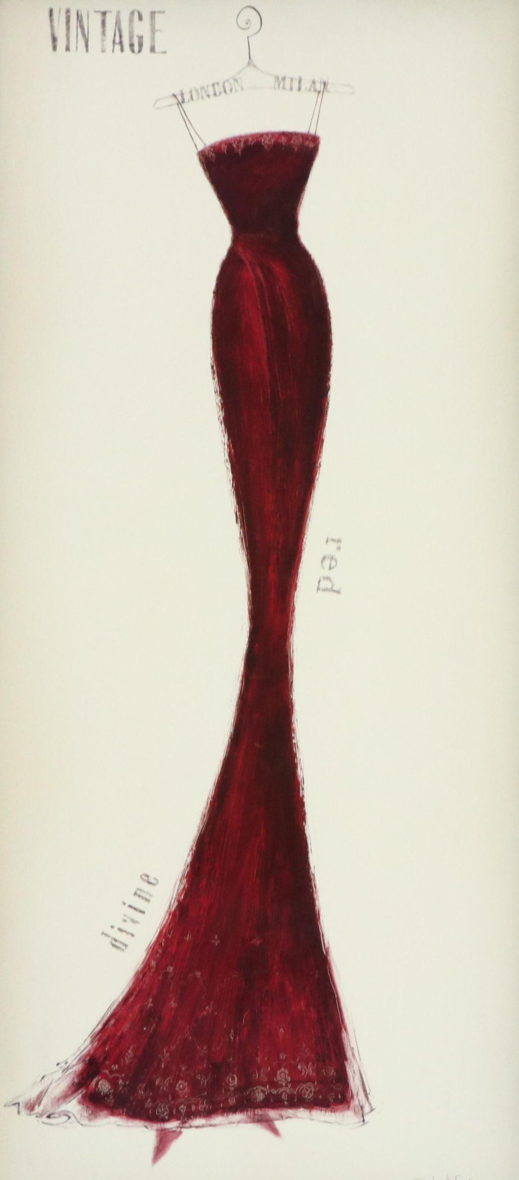 Offset Lithograph Poster After Emily Adams "Vintage" Dress