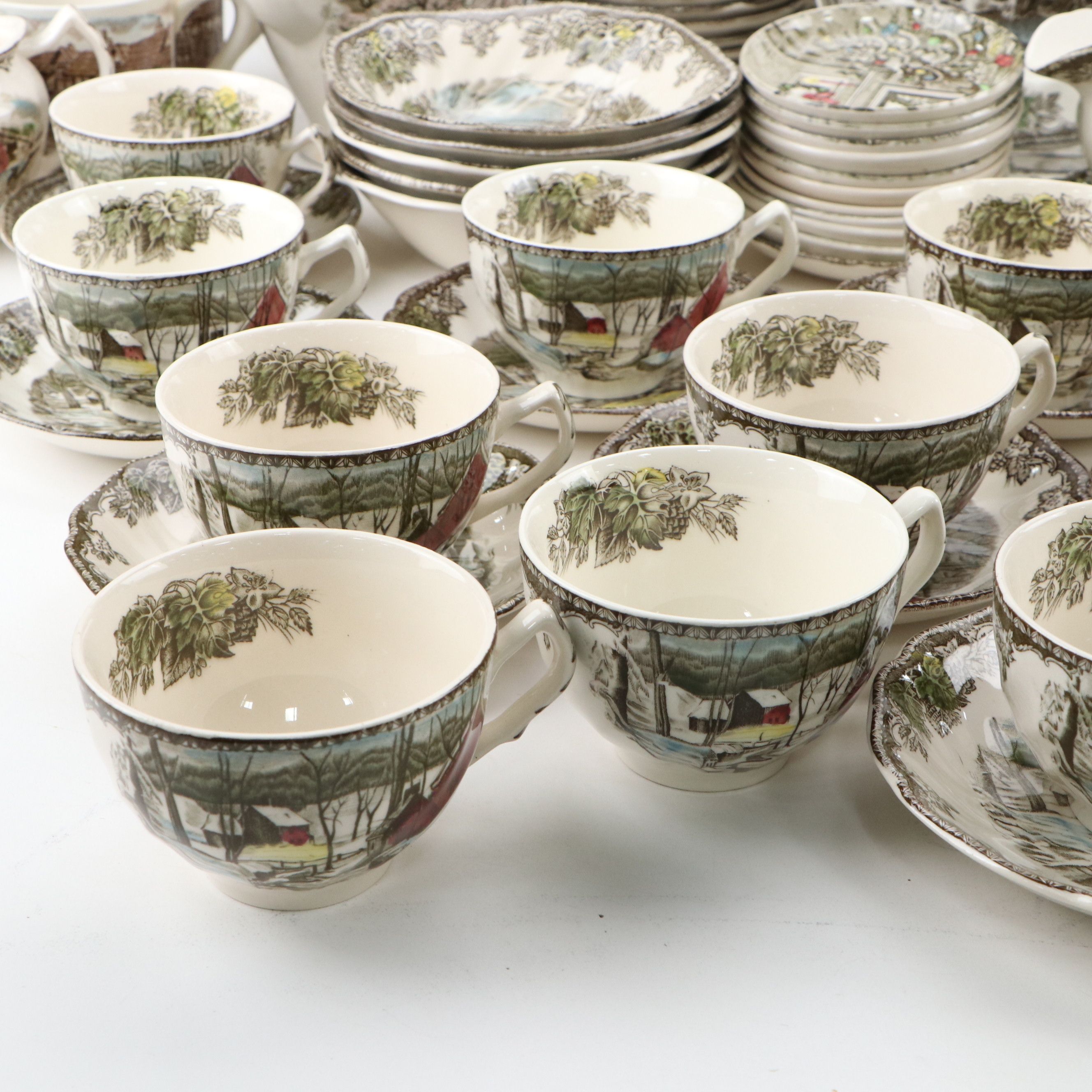Johnson Bros. "The Friendly Village" with Other Johnson Bros. Transferware