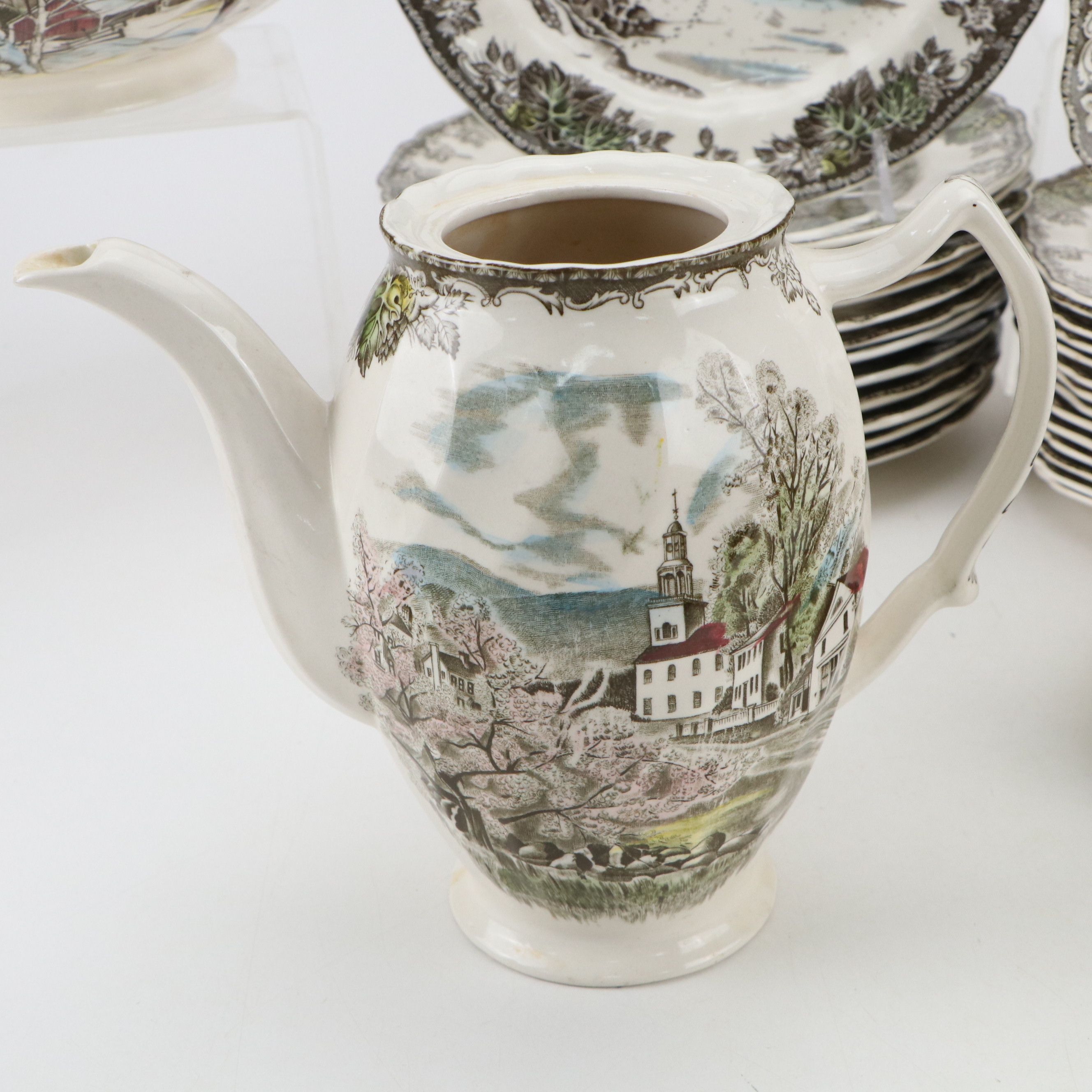 Johnson Bros. "The Friendly Village" with Other Johnson Bros. Transferware