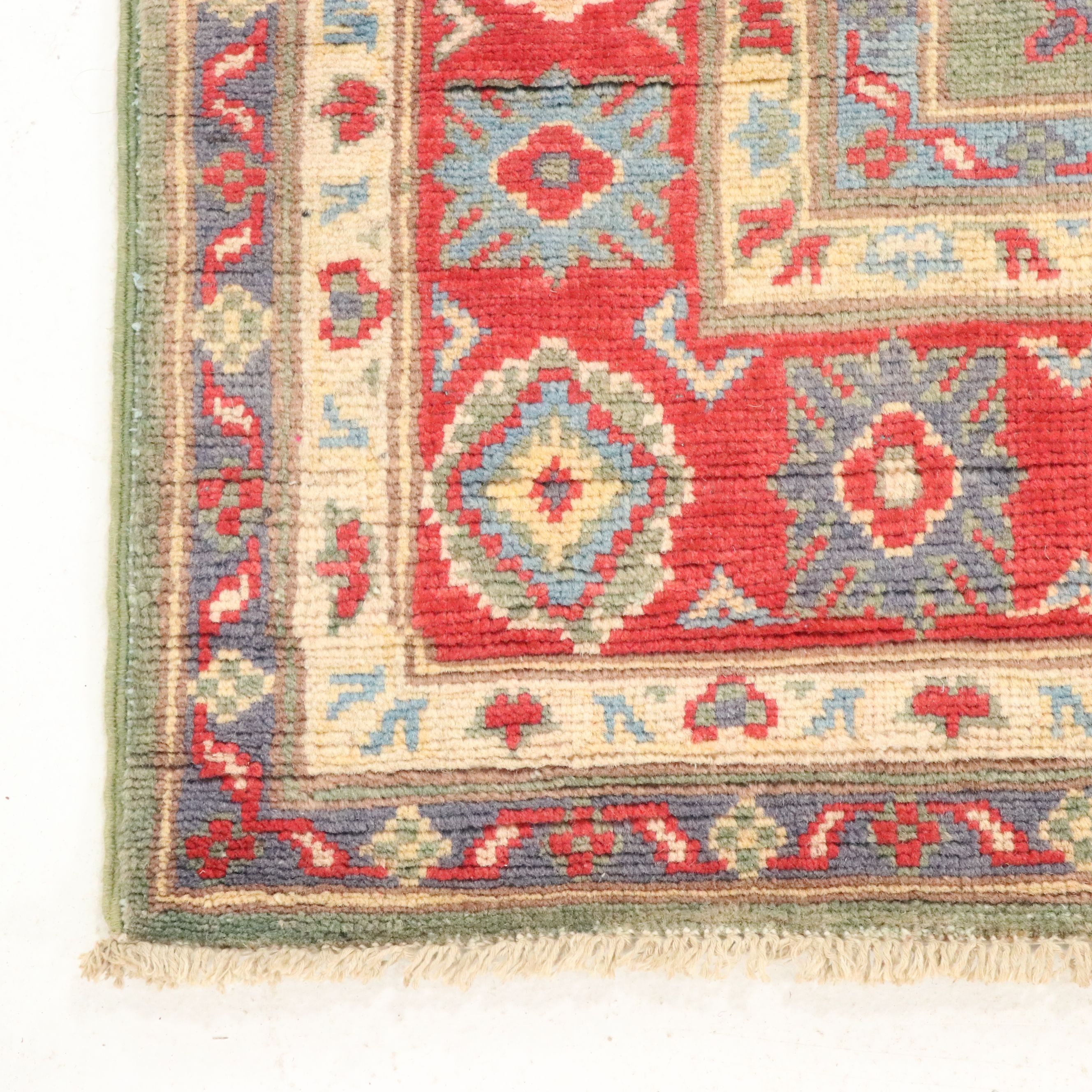 4' x 6' Hand-Knotted Pakistani Kazak Area Rug