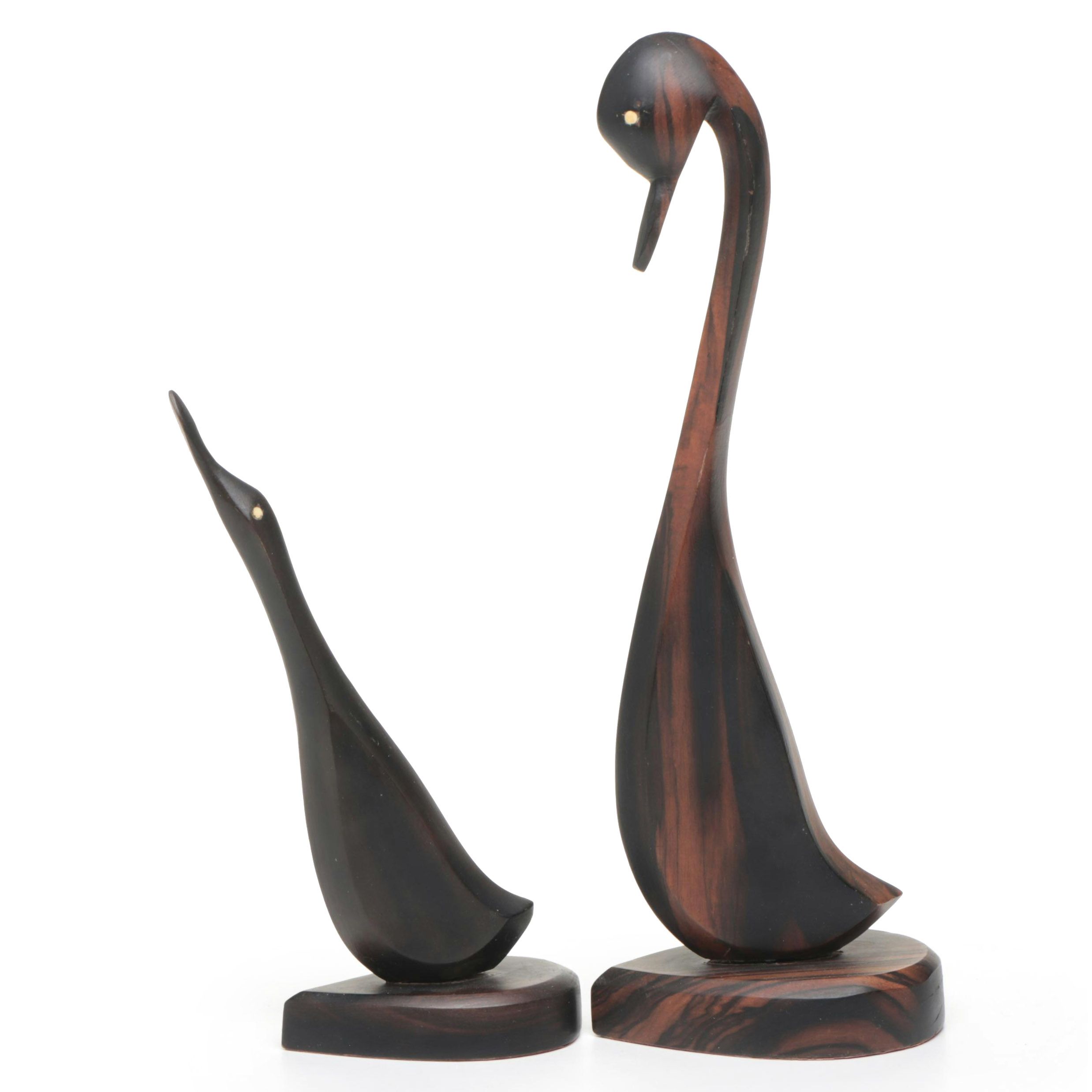 Mid Century Modern Rosewood Duck Figures