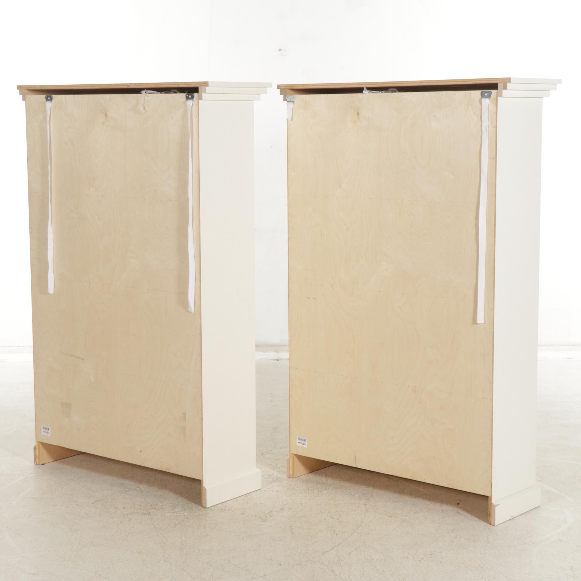 Pair of Contemporary White Bookcases