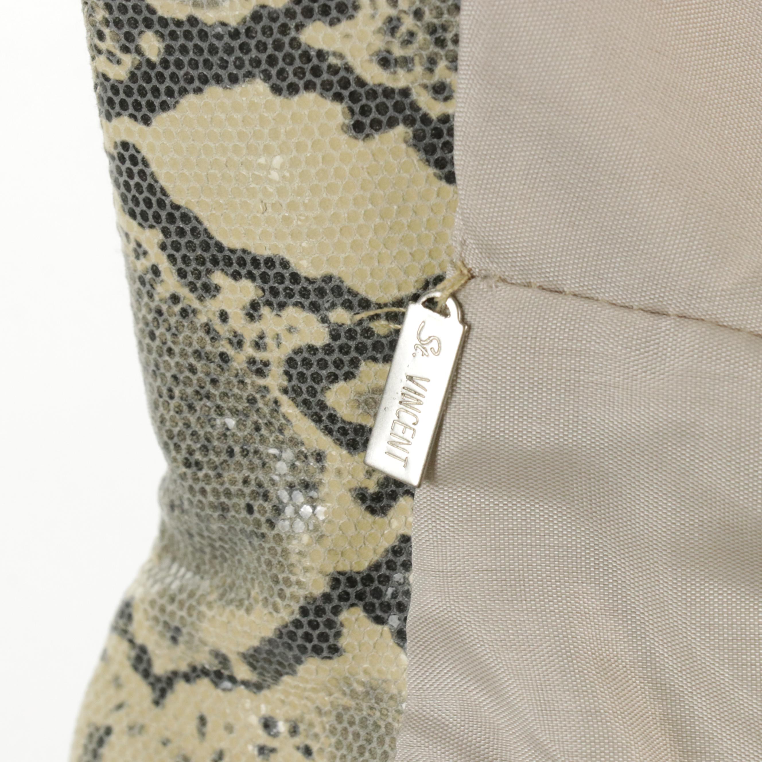 Bergdorf Goodman Strapless Bodycon Midi Dress in Python Embossed Pigskin Suede