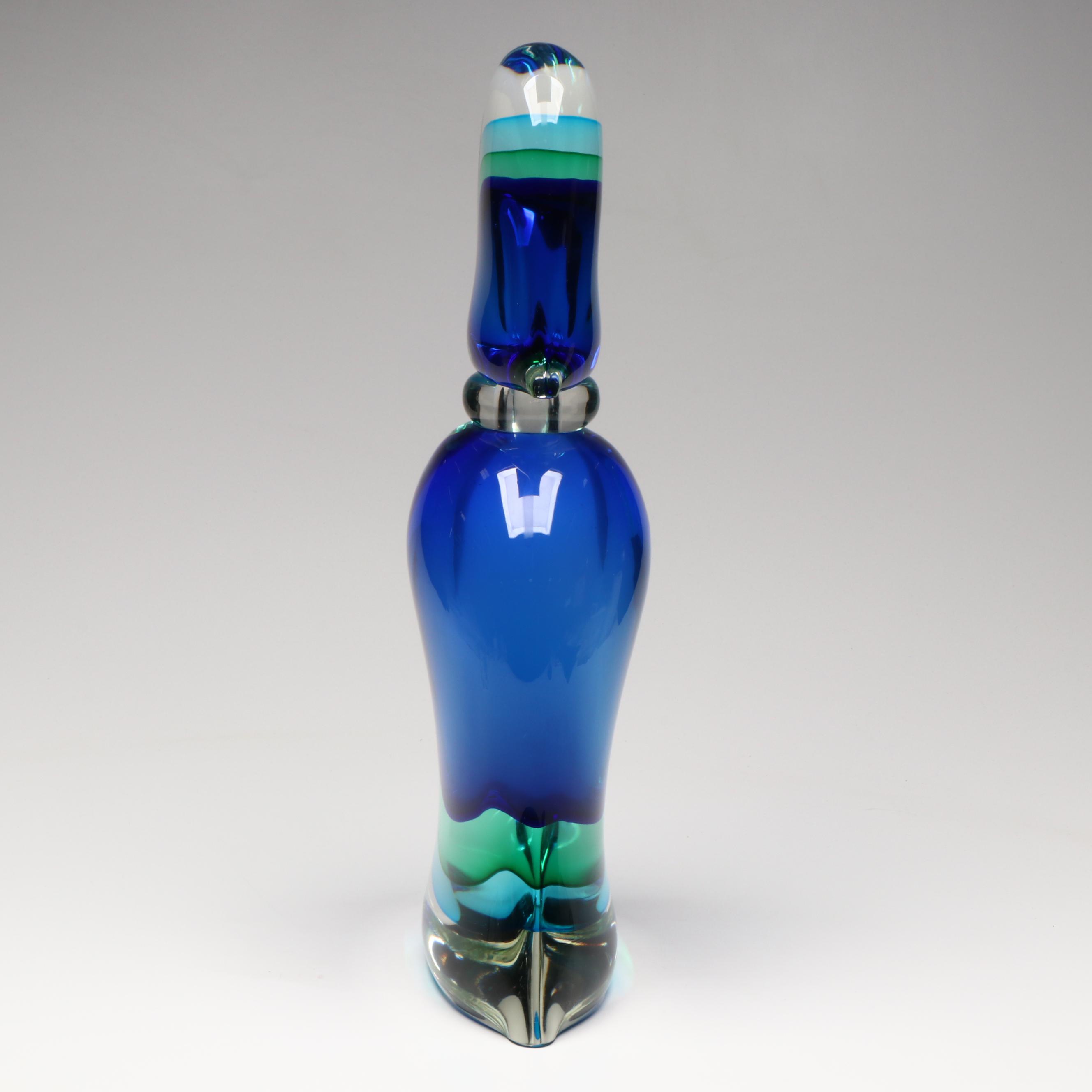 Luigi Onesto Murano Sommerso Art Glass Perfume Bottle, 2000