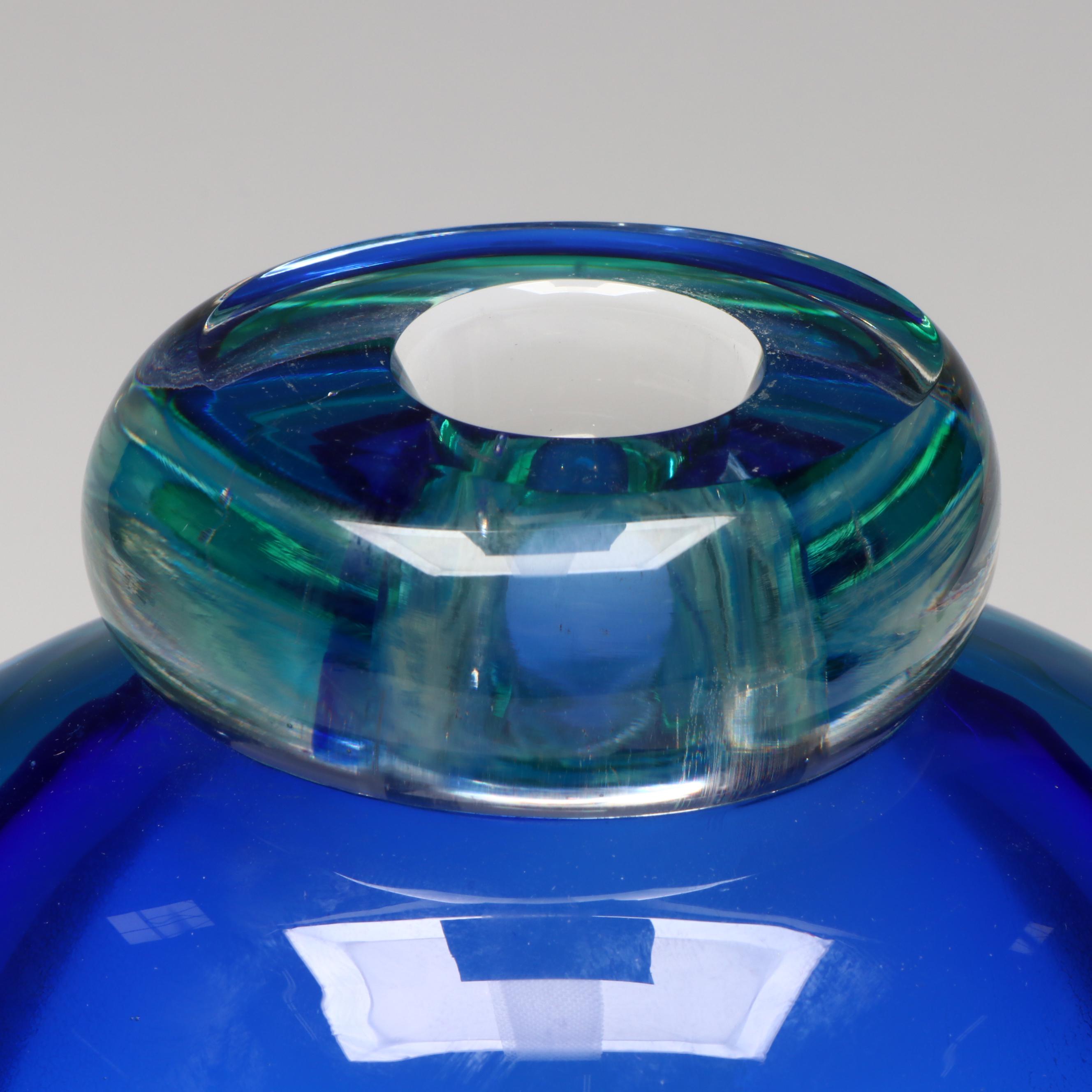 Luigi Onesto Murano Sommerso Art Glass Perfume Bottle, 2000