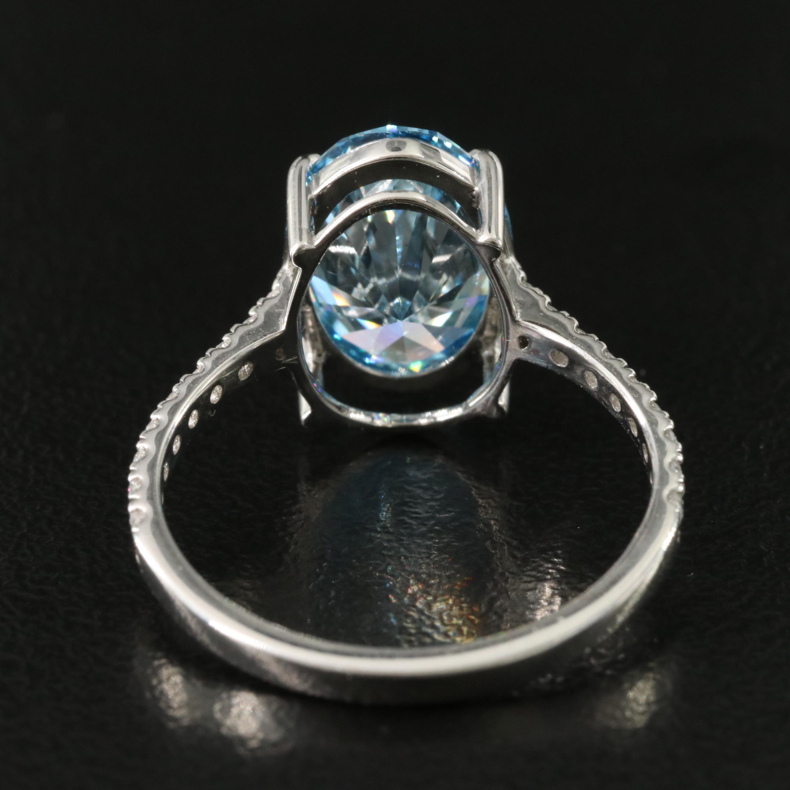 Platinum 3.30 CTW Lab Grown Diamond Ring with Fancy Blue Center and IGI Report