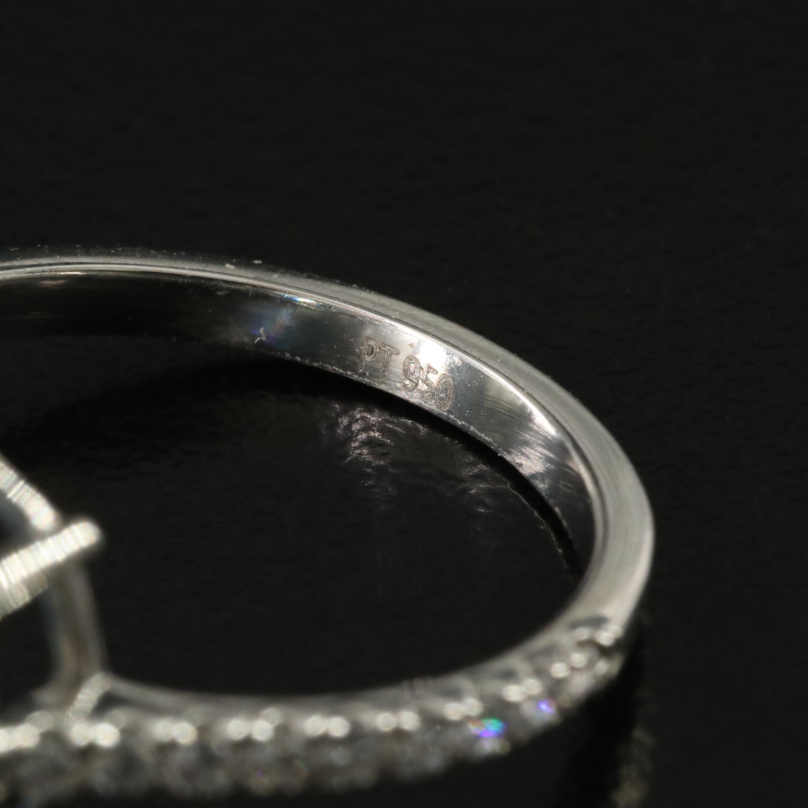 Platinum 3.30 CTW Lab Grown Diamond Ring with Fancy Blue Center and IGI Report