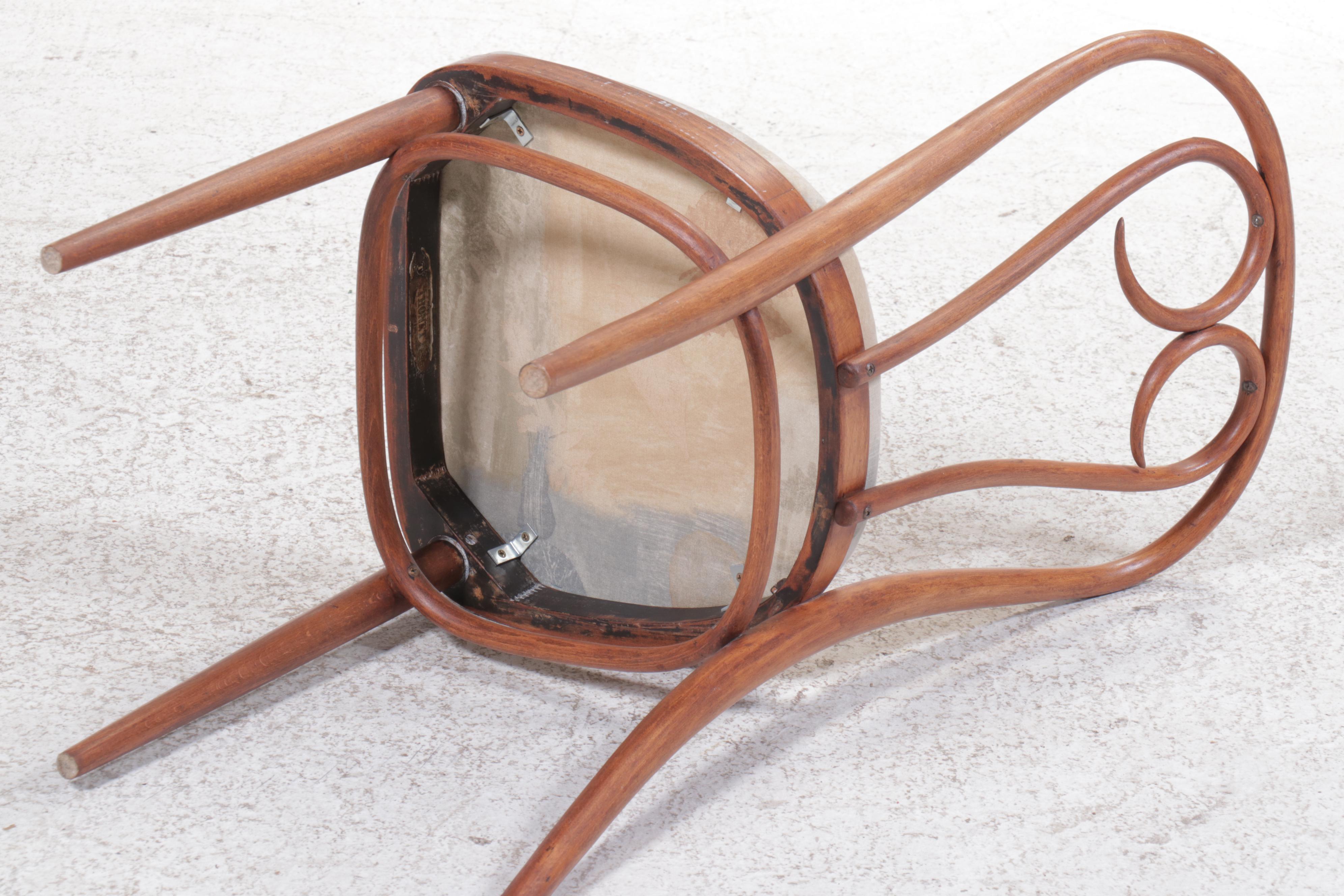 Art Nouveau Style Bent Wood Side Chair, 20th Century