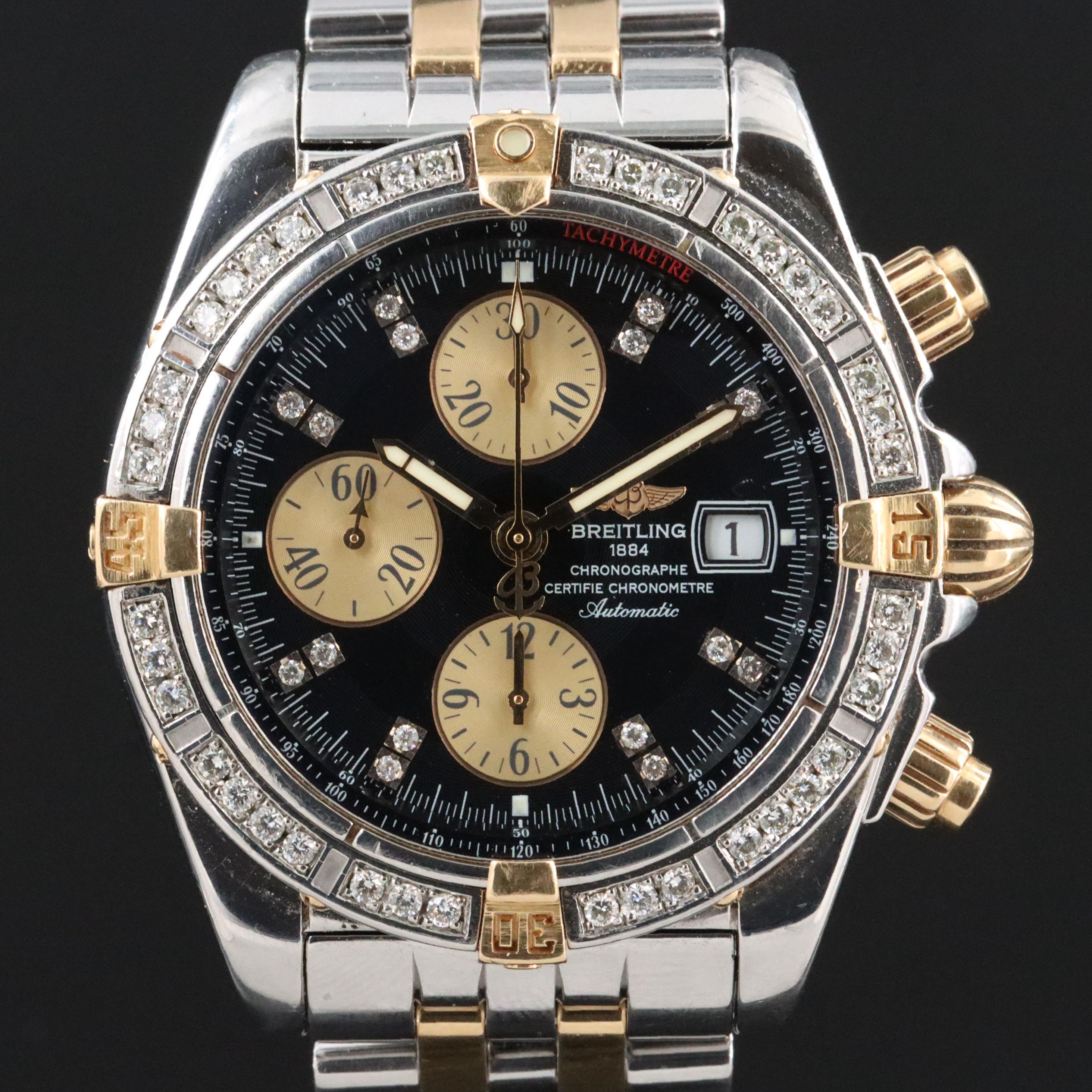 Breitling Chronomat Evolution Custom Diamond 18K and Stainless Steel Watch