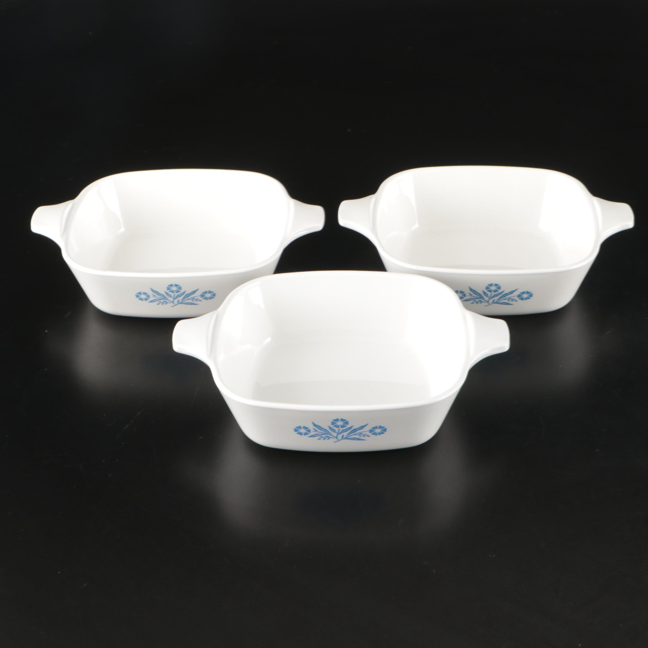 Pyrex "Blue Cornflower" Corning Ware Baking Pans with Mixing Bowls