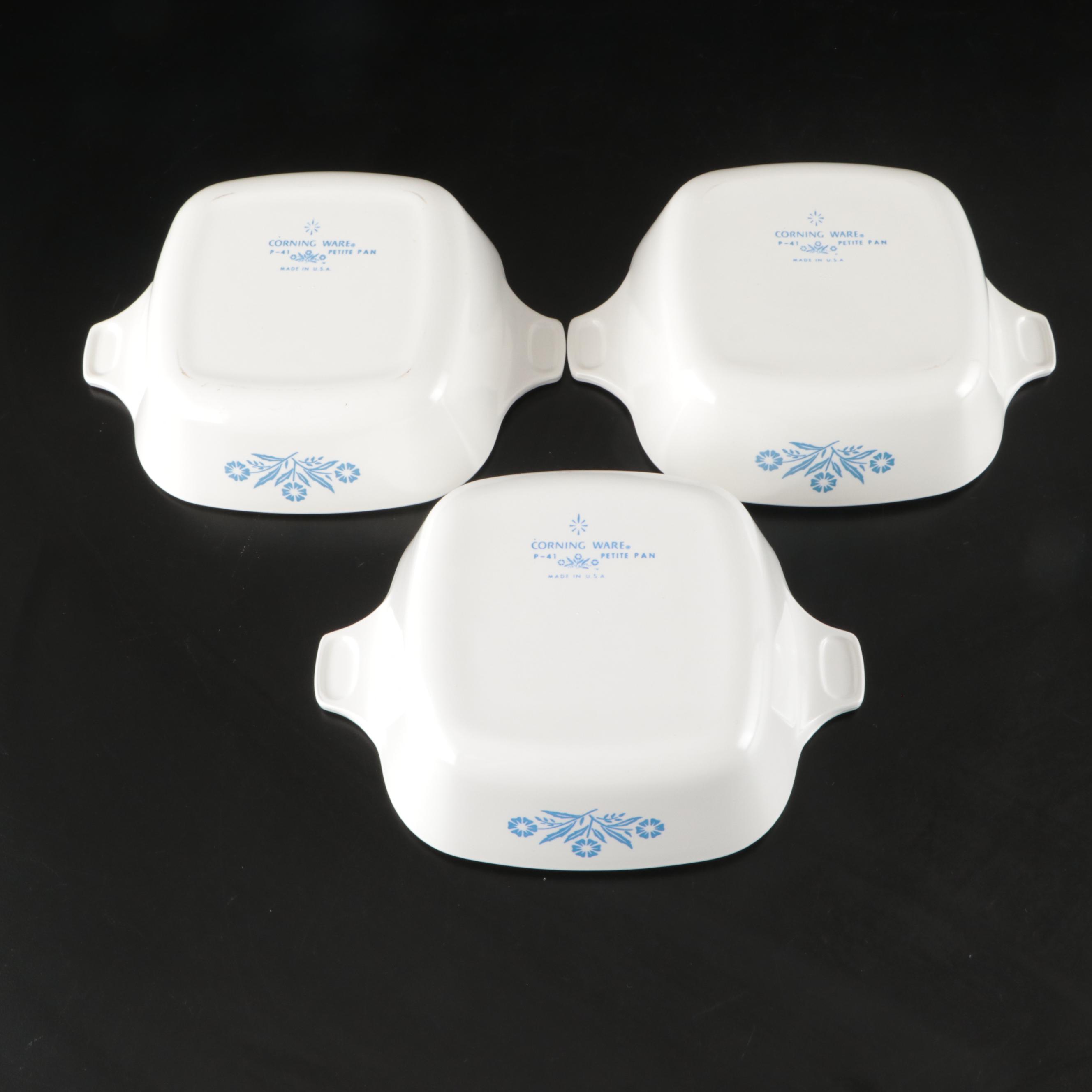 Pyrex "Blue Cornflower" Corning Ware Baking Pans with Mixing Bowls