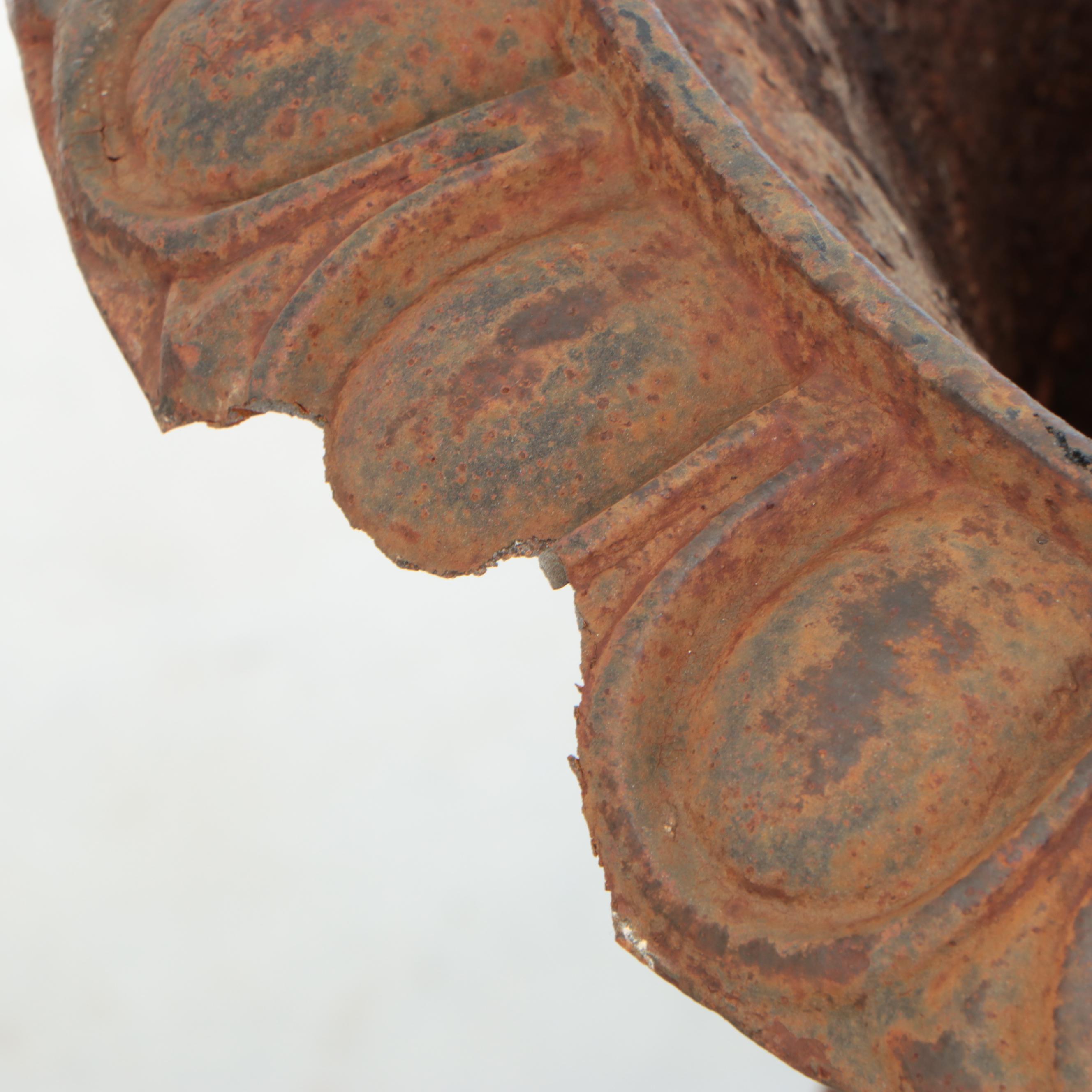 Pair of Metal Medici Urn Planter