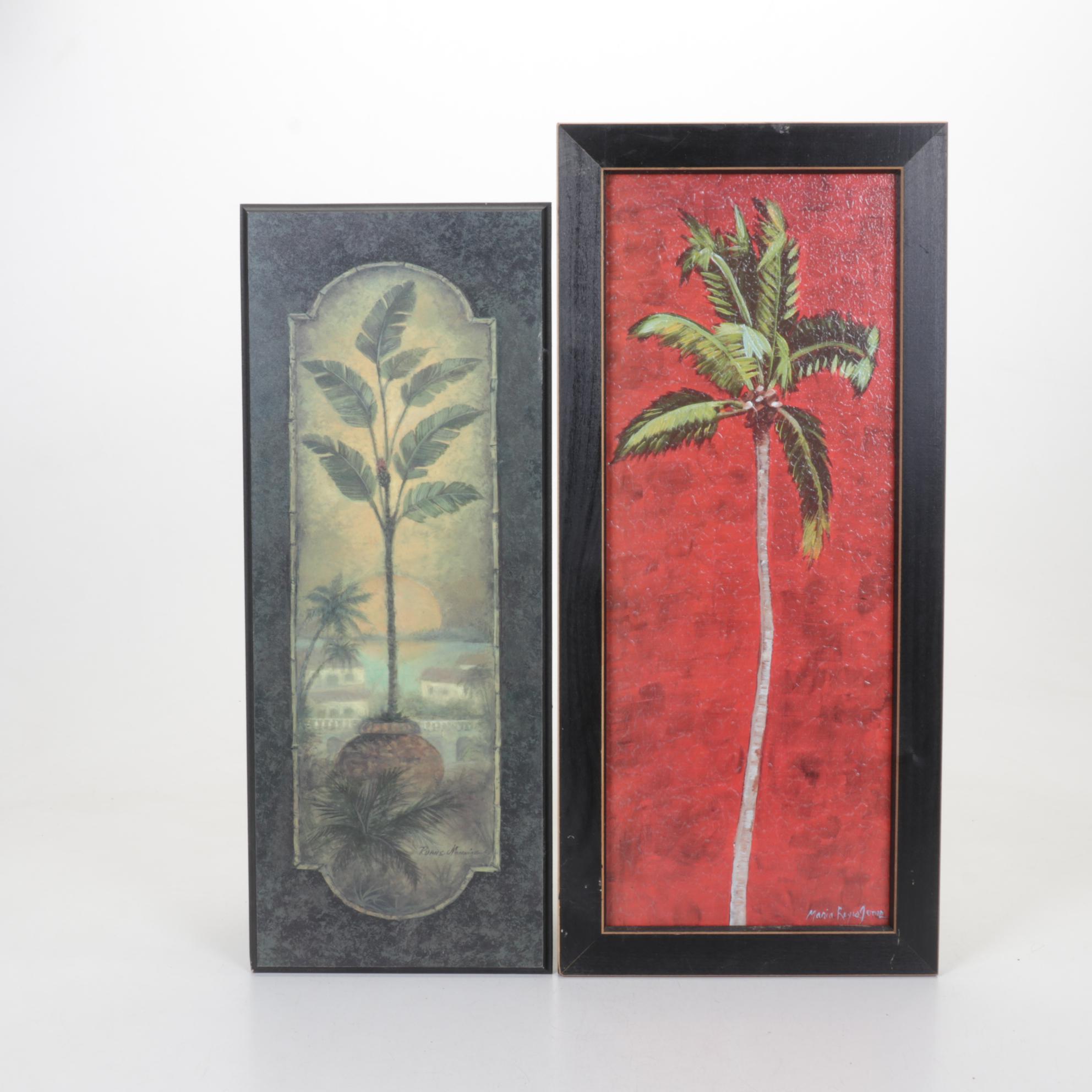 Painted Palm Tree and Other Beach Cottage Wall Decor