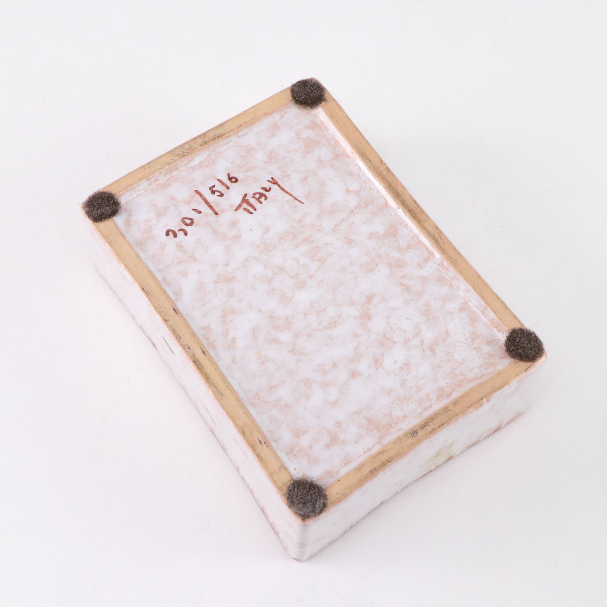 Italian Alabaster Powder Box, with Cigarette Box and Hand-Decorated Vanity Boxes